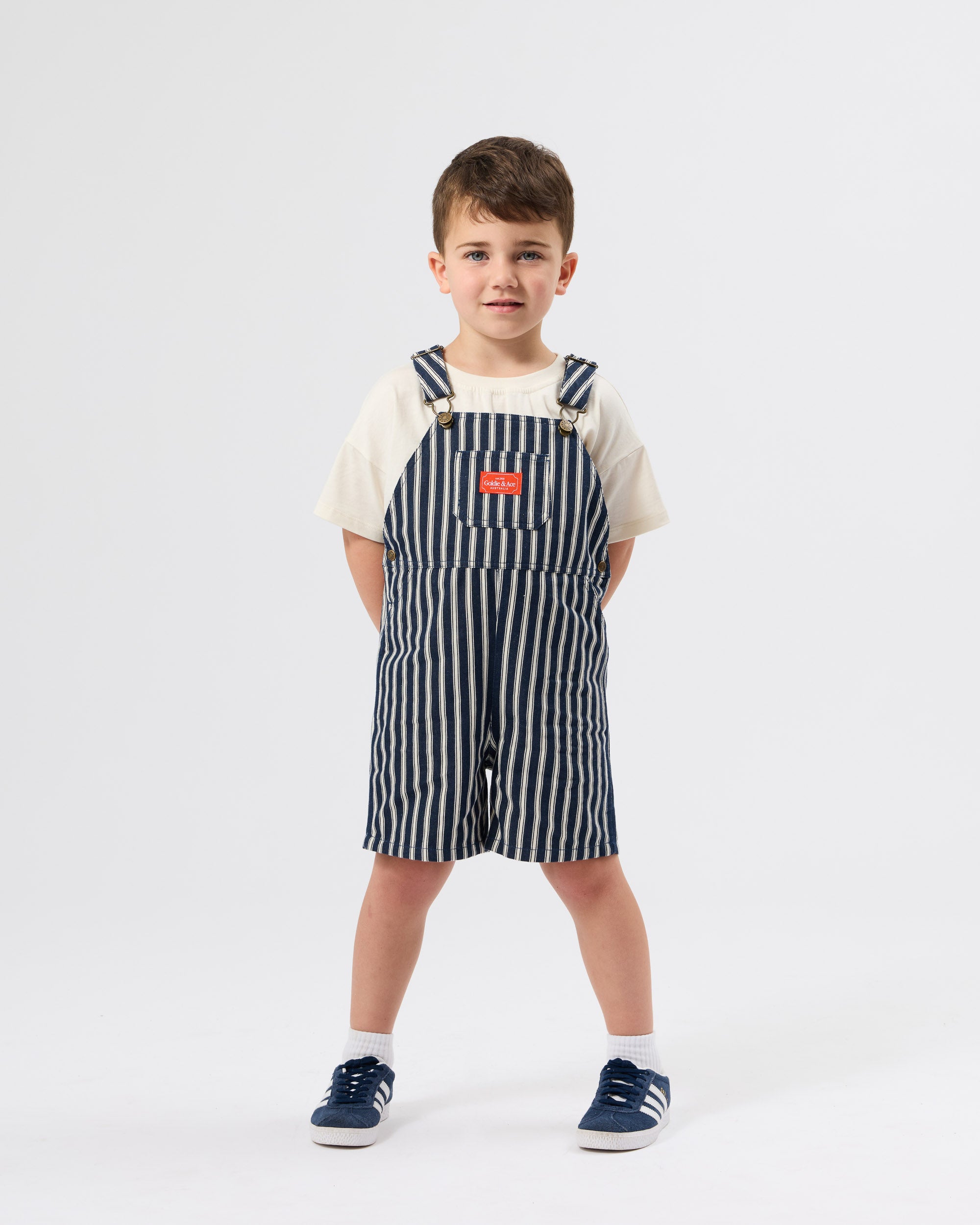 Goldie + Ace - Railroad Stripe Burton Overalls