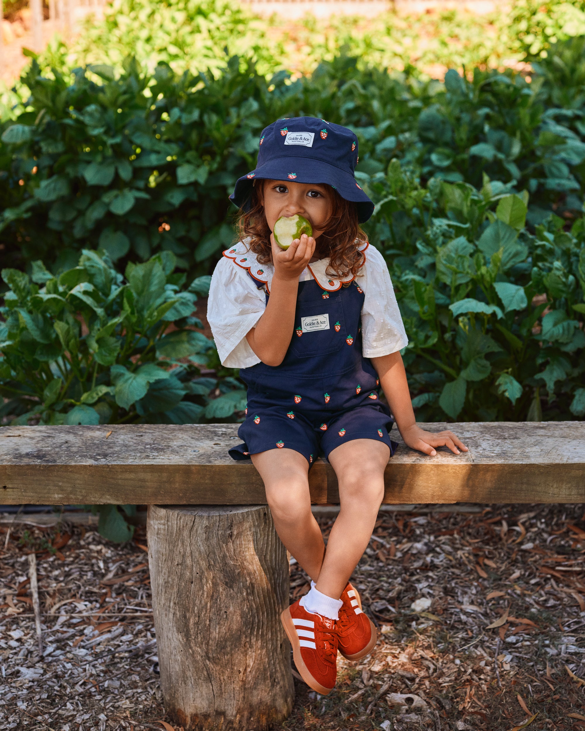 Goldie + Ace - Mini Strawberry Embroidered Bucket Hat