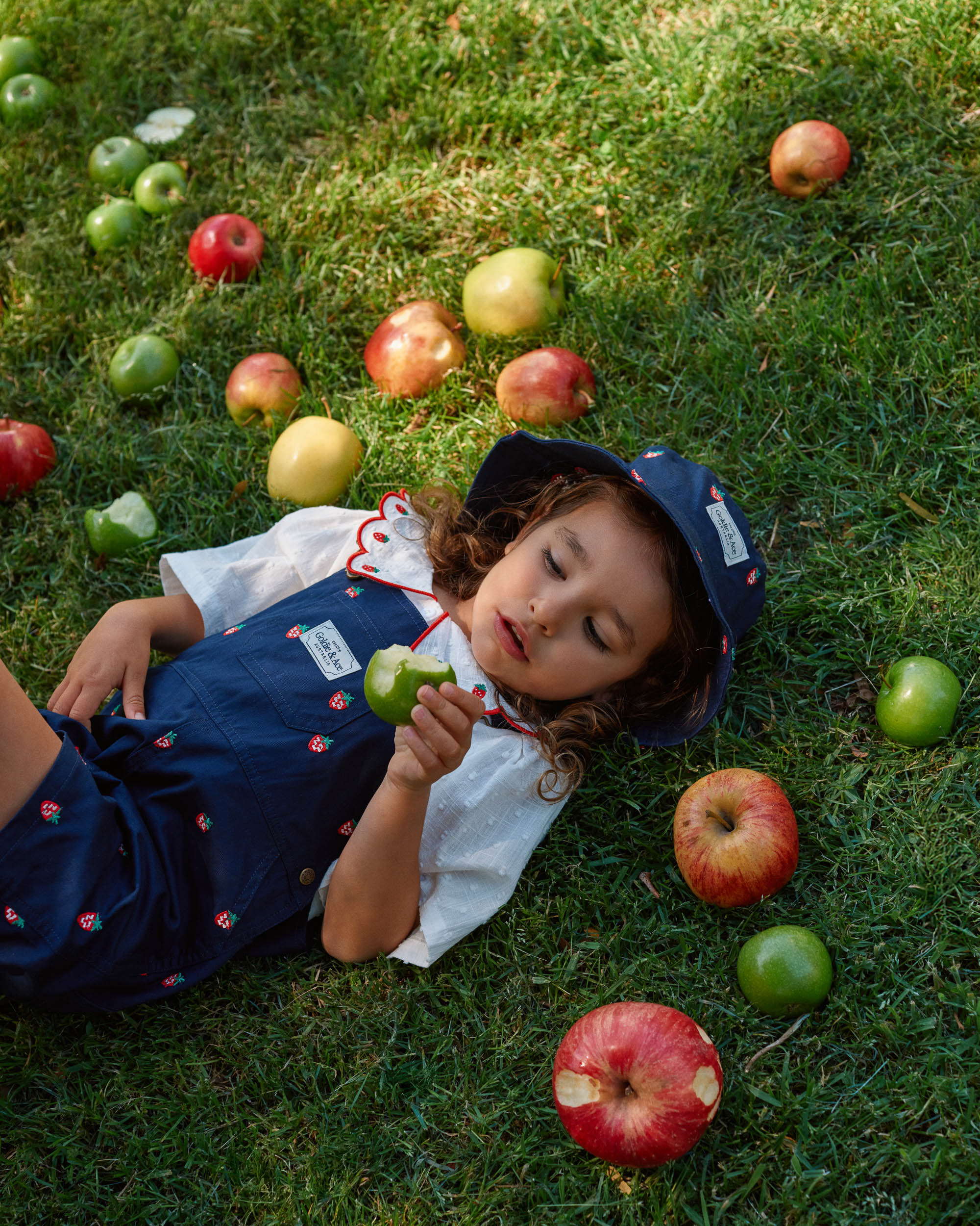 Goldie + Ace - Mini Strawberry Embroidered Bucket Hat