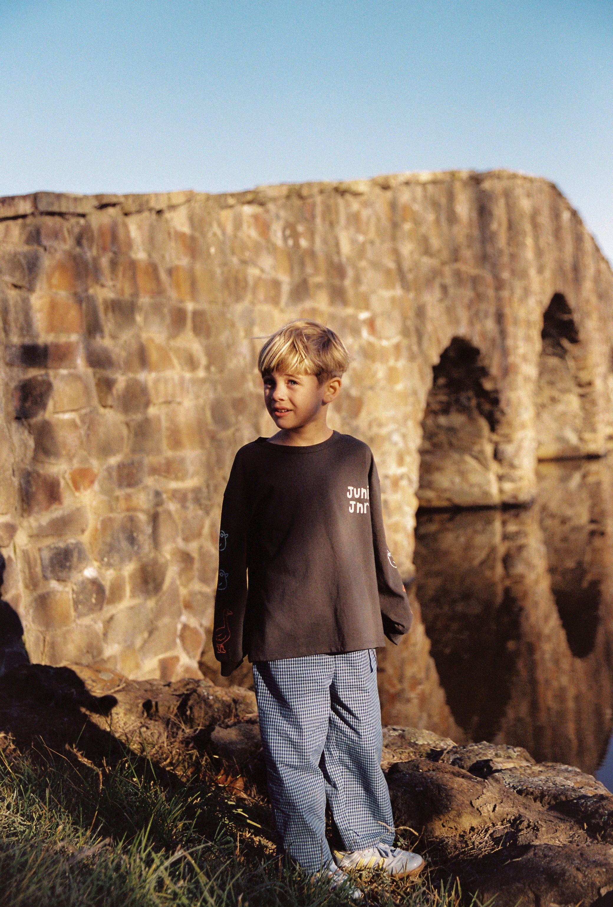 JUNI JNR - Benji Pant Blue Check