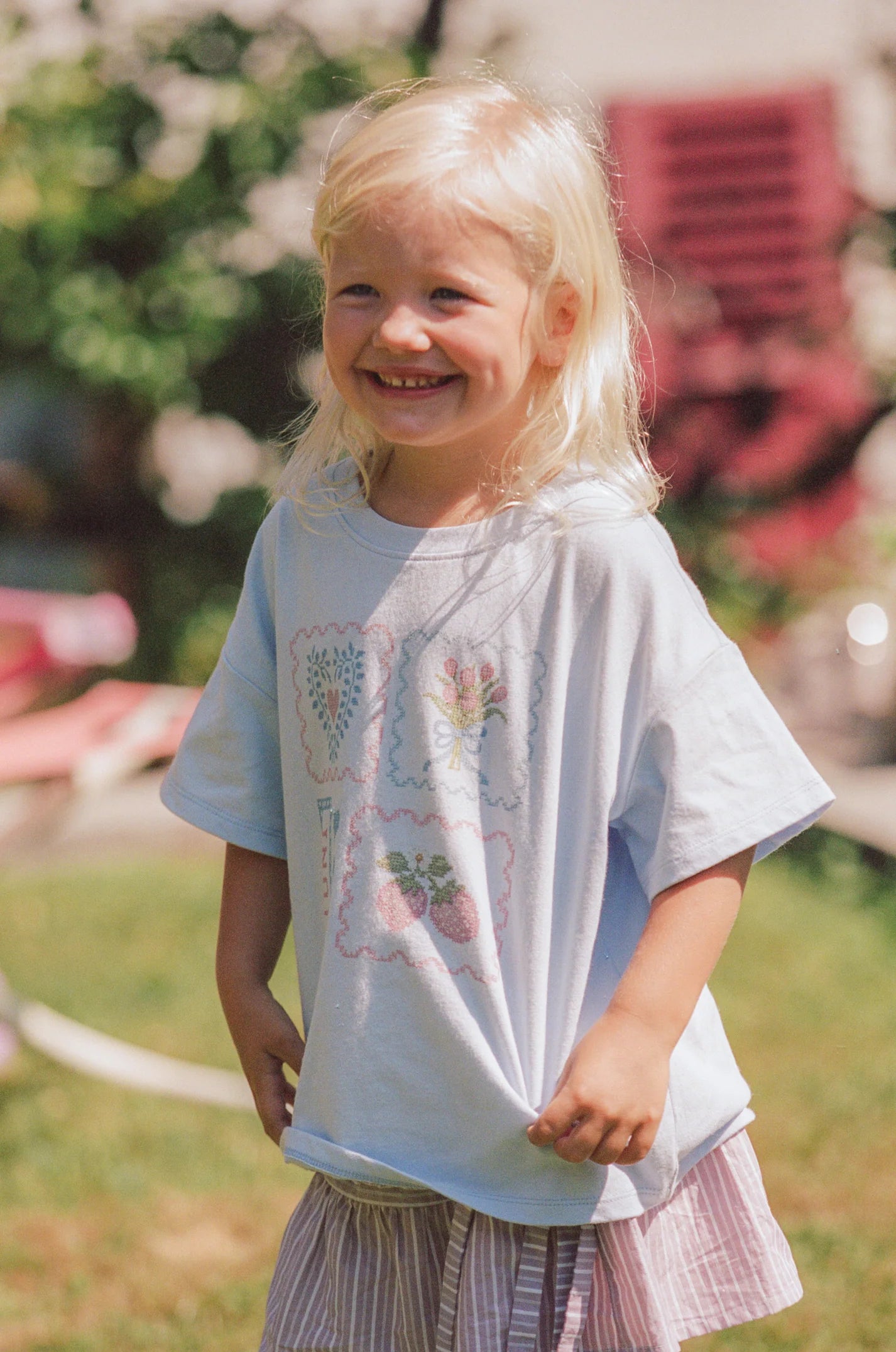 JUNI JNR - Patchwork Tee Sky