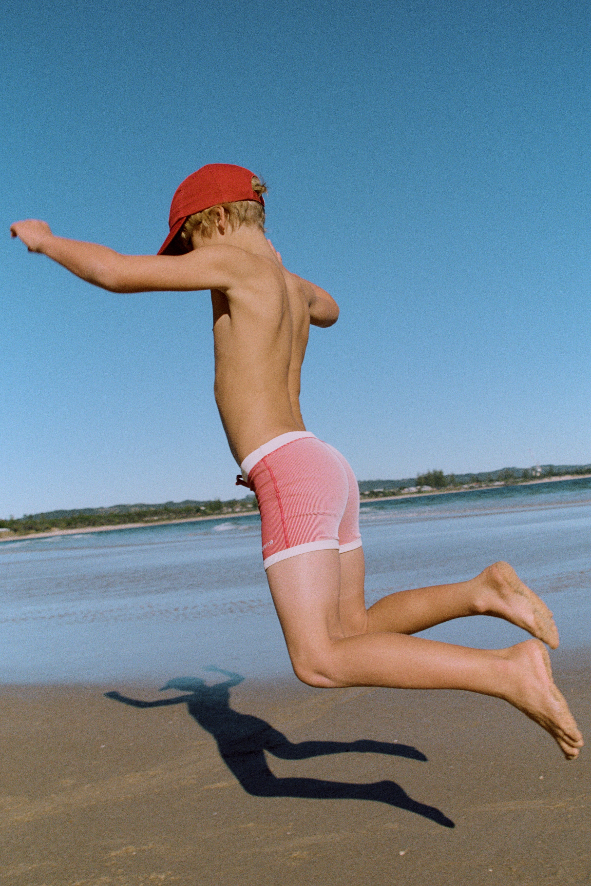 Zulu & Zephyr - Mini Stripe Surf Short Clay Red