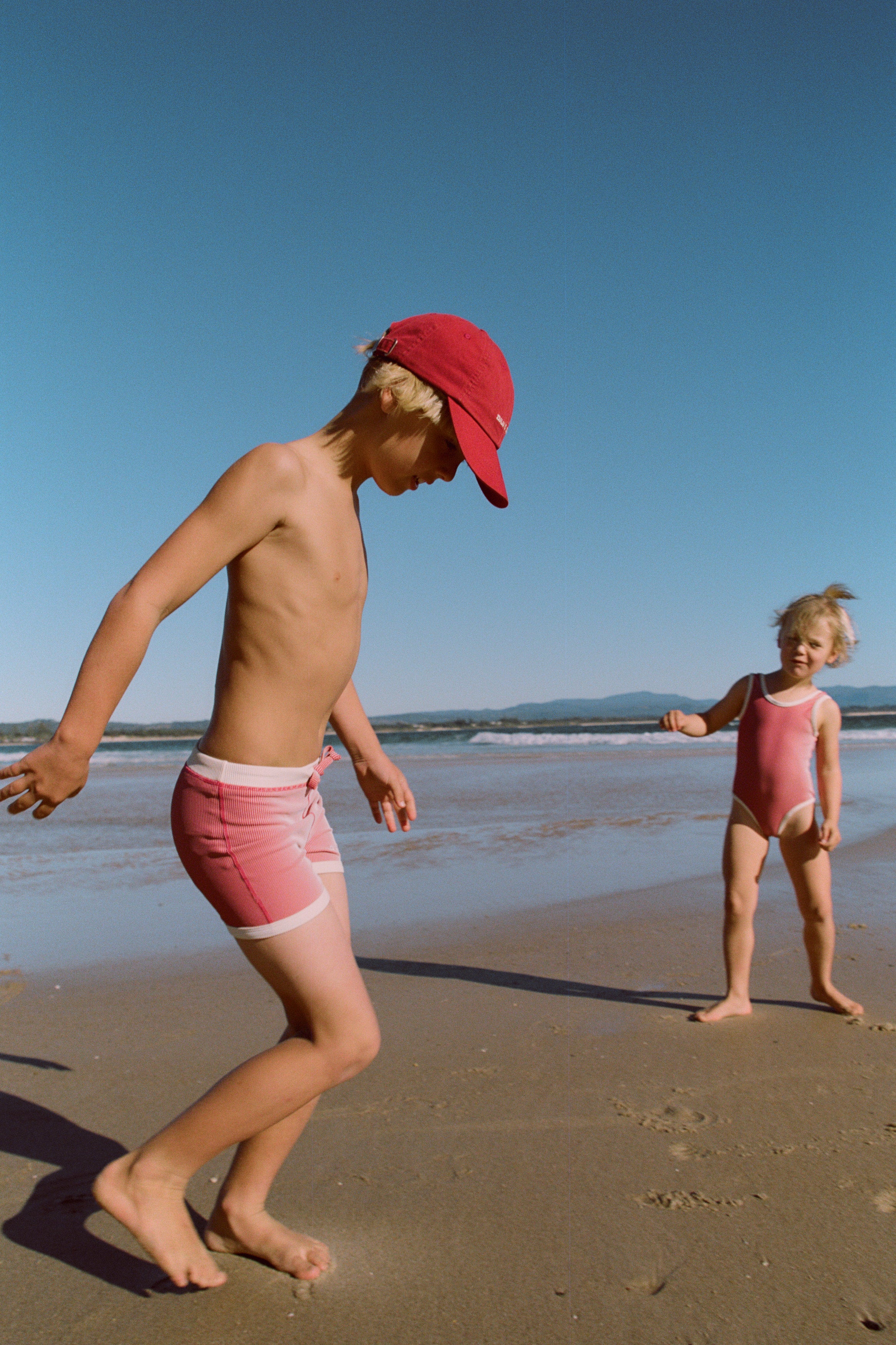 Zulu & Zephyr - Mini Stripe Surf Short Clay Red