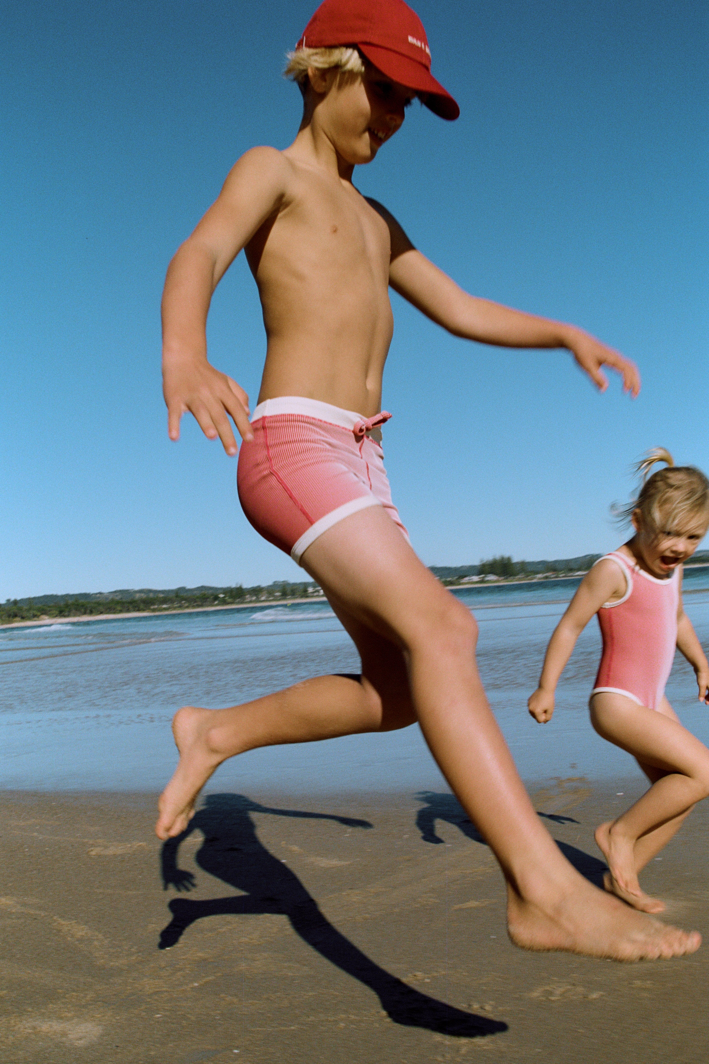 Zulu & Zephyr - Mini Stripe Surf Short Clay Red