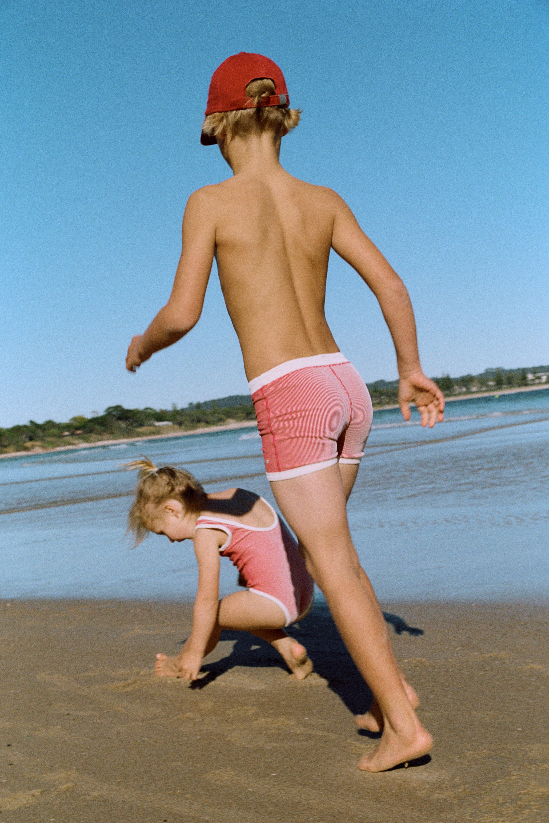 Zulu & Zephyr - Mini Stripe Surf Short Clay Red