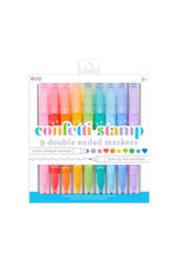 Confetti Stamp Double-Ended Markers Set of 9
