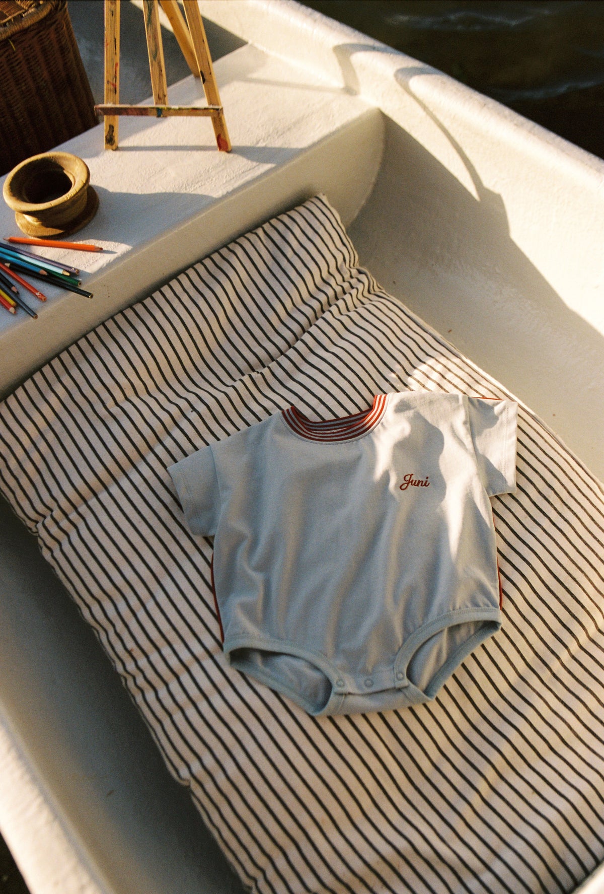 Juni JNR Riley T-Shirt Romper Dusty Blue