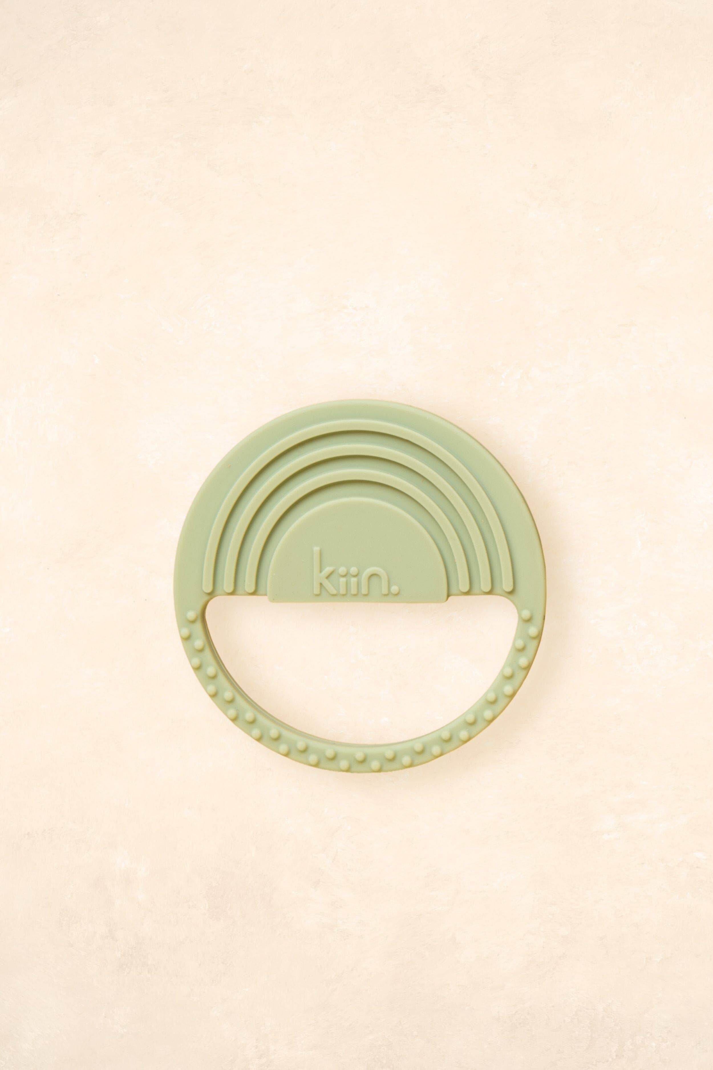 Kiin Baby - Rainbow Silicone Teether Sage