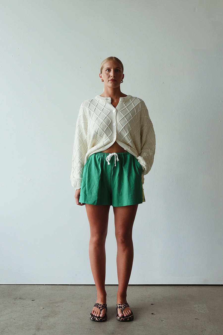 By Billie - Crochet Knit Cardigan Cream