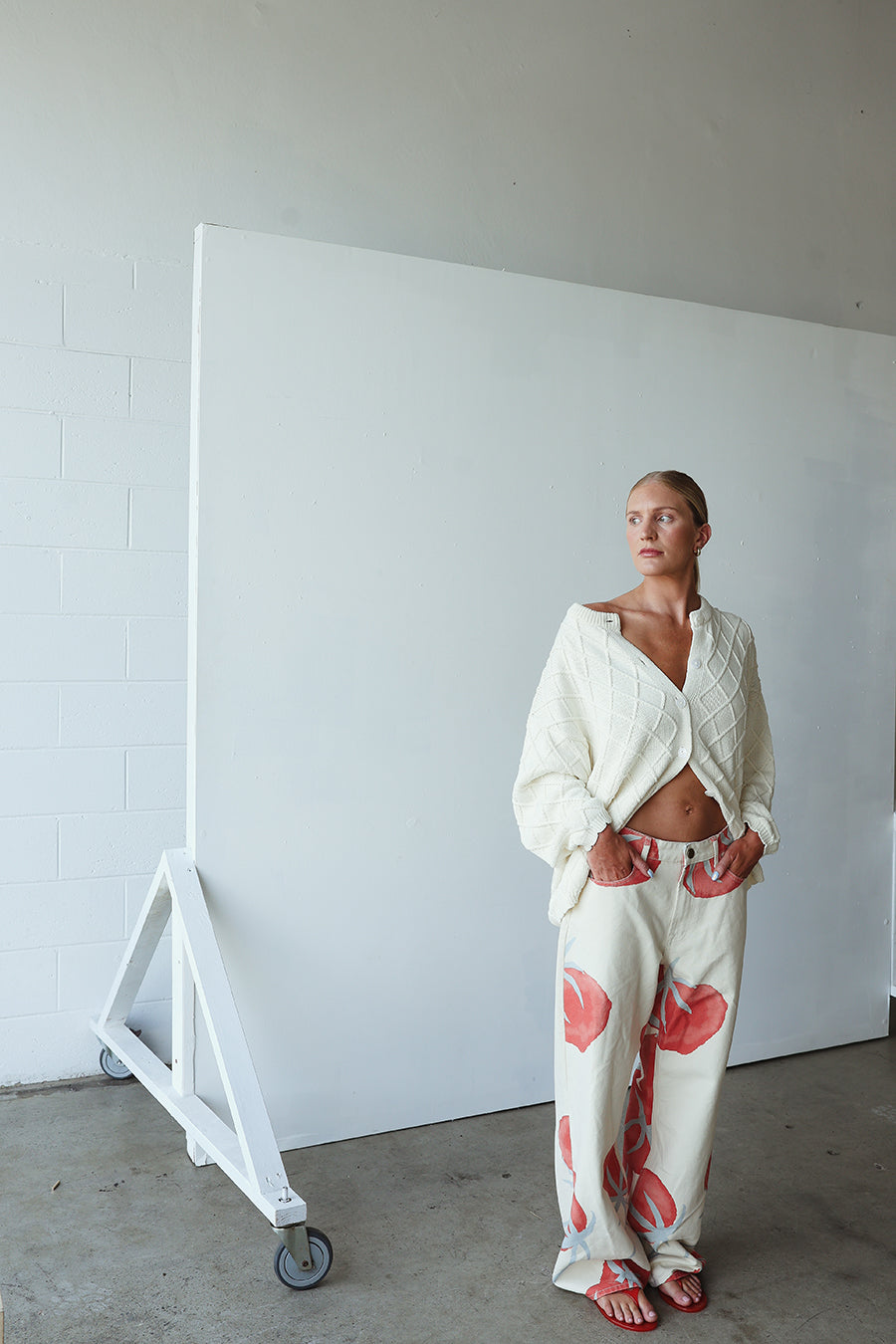 By Billie - Crochet Knit Cardigan Cream