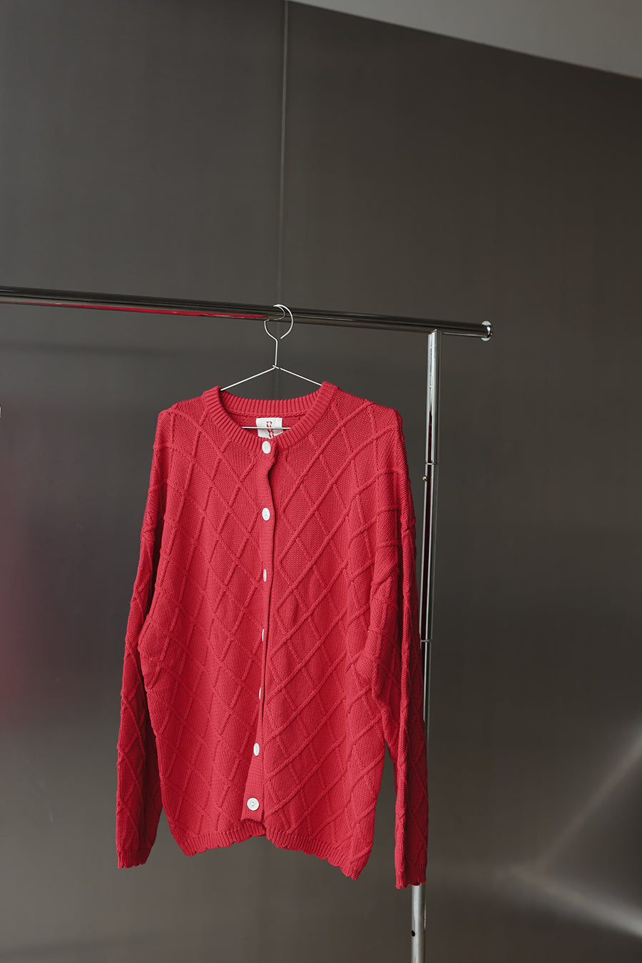 By Billie - Crochet Knit Cardigan Red