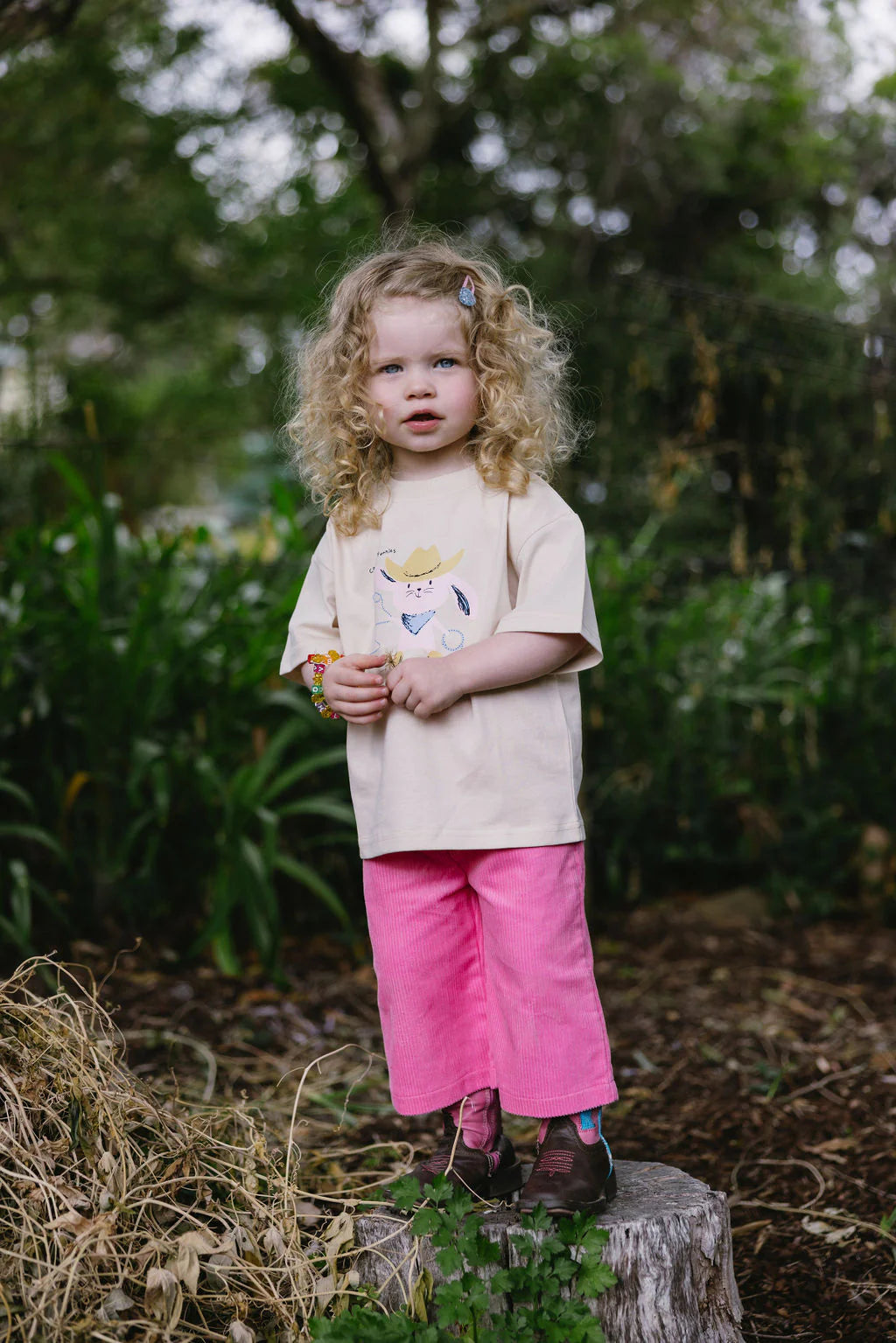 Sunday Siblings - Catch'n Bunnies Tee Pink