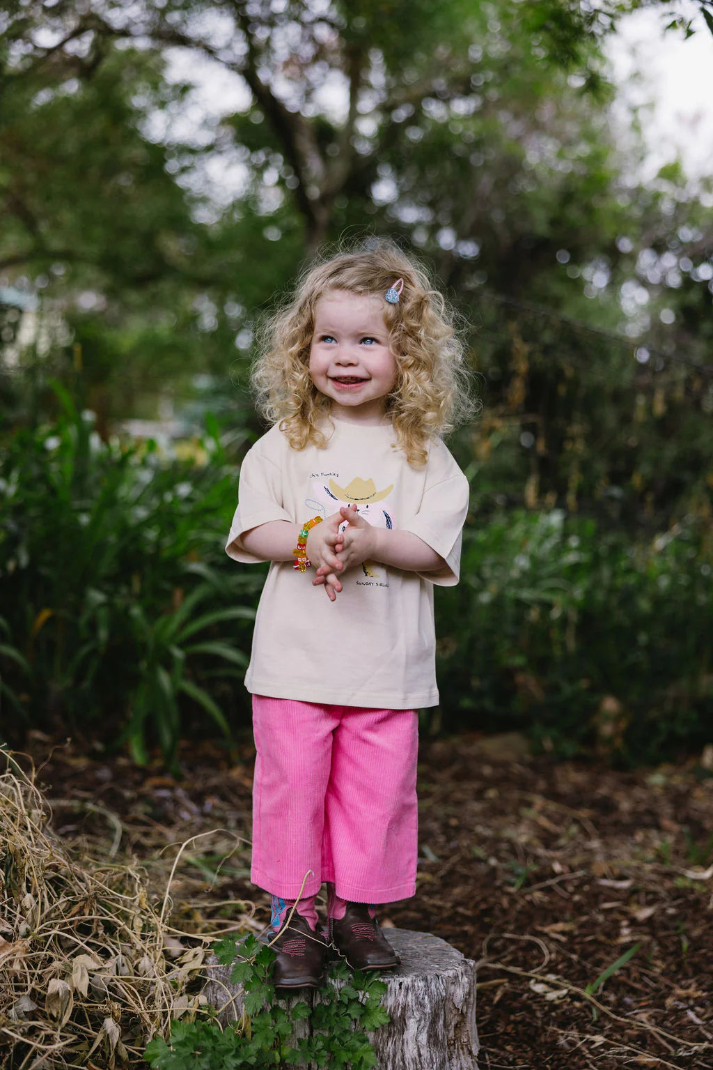 Sunday Siblings - Catch'n Bunnies Tee Pink