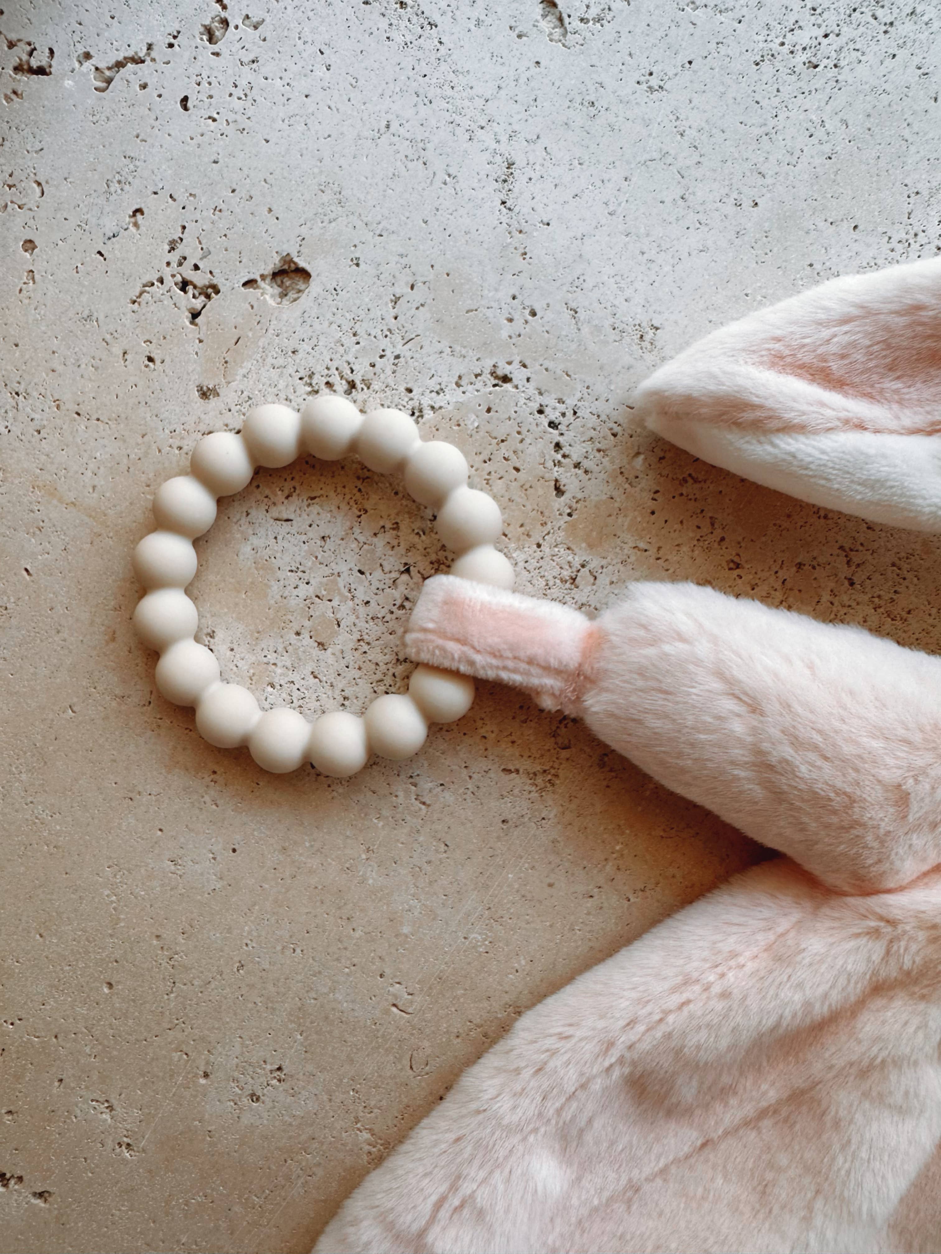 The Name Nest - Marnie Bunny Comforter and Teether Pink