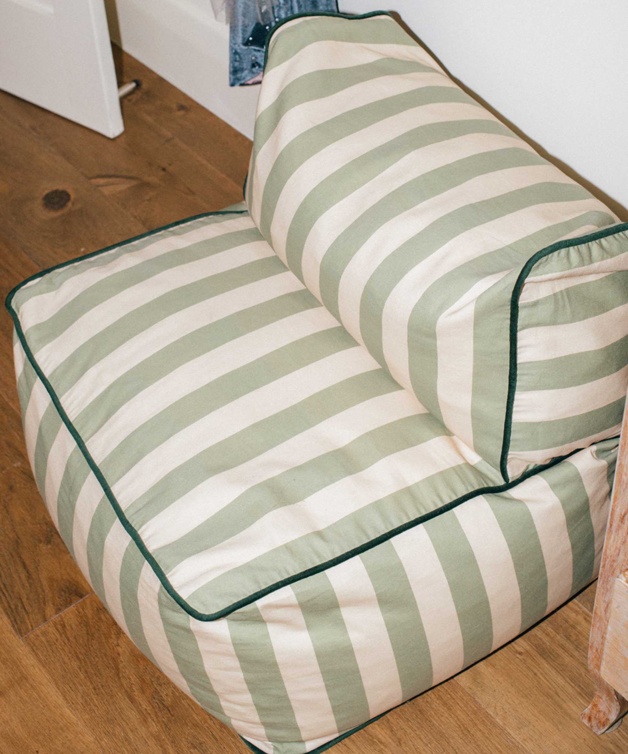 Philé - Striped Toddler Lounger Green