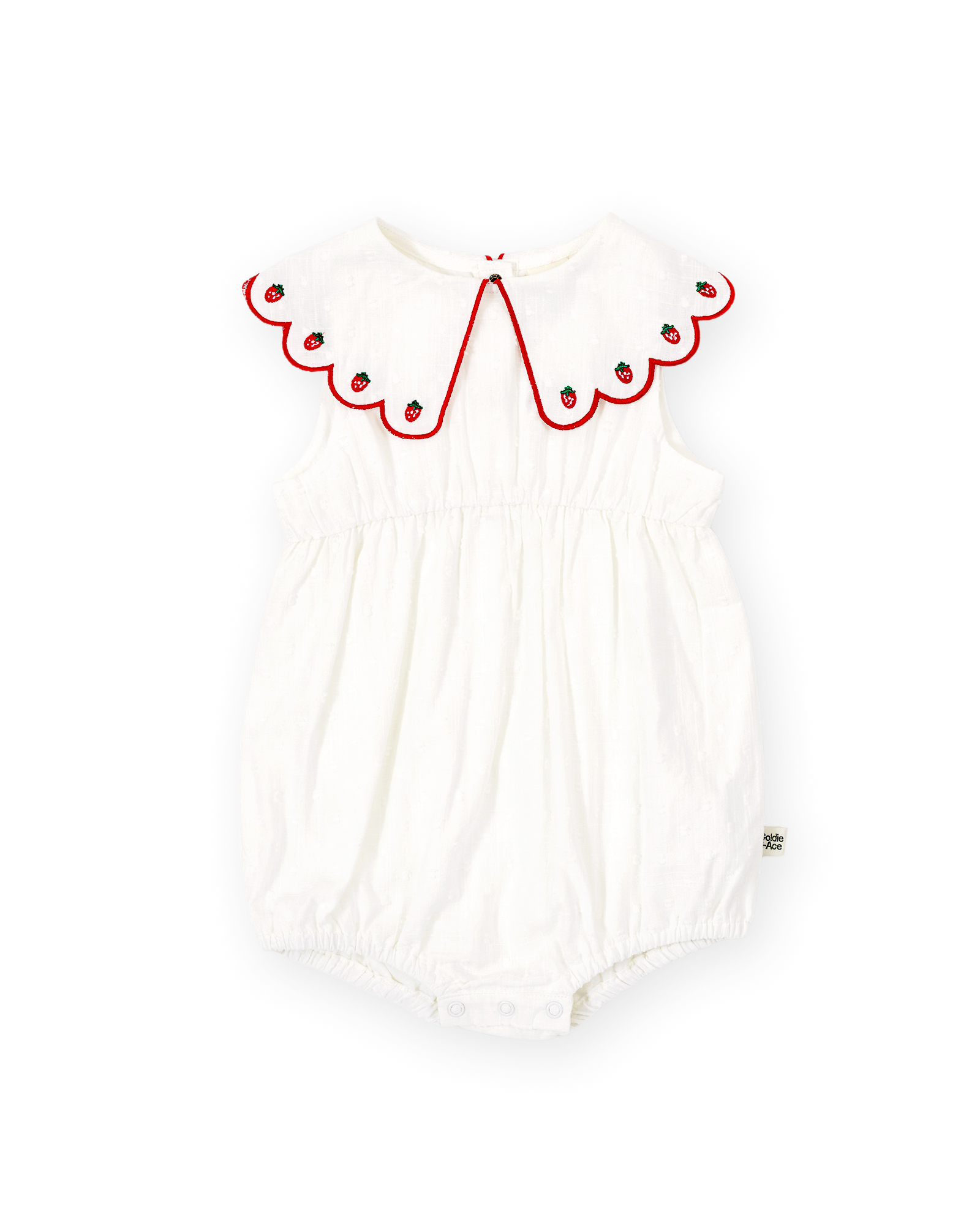 Goldie + Ace - Scallop Collar Strawberry Romper