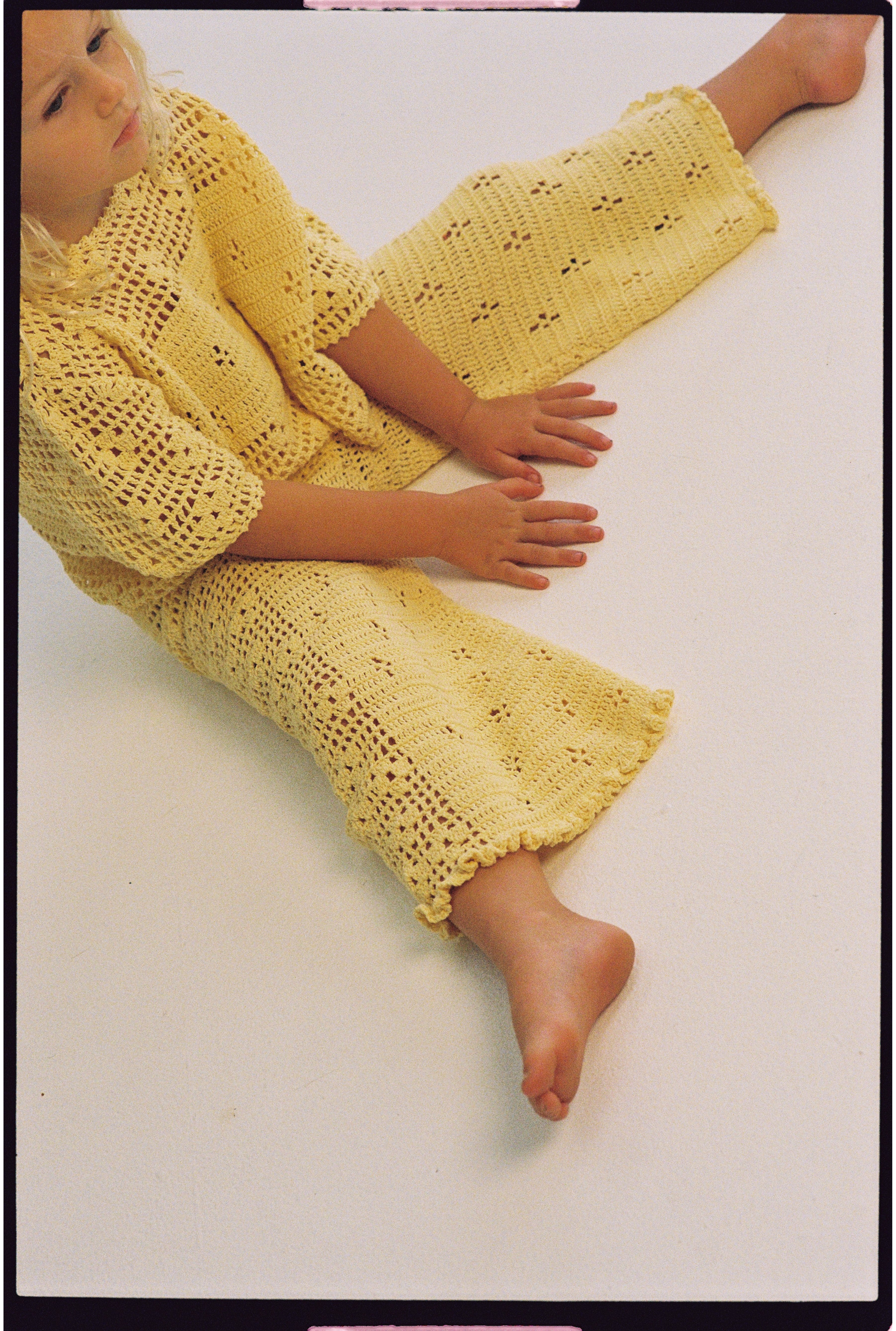Illoura the Label - Filet Crochet Pants Butter