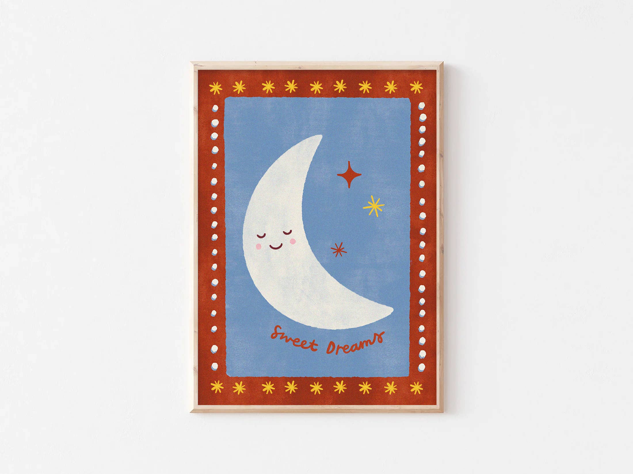 Lauren Sissons Studio - Sweet Dreams Moon A4 Wall Art Print
