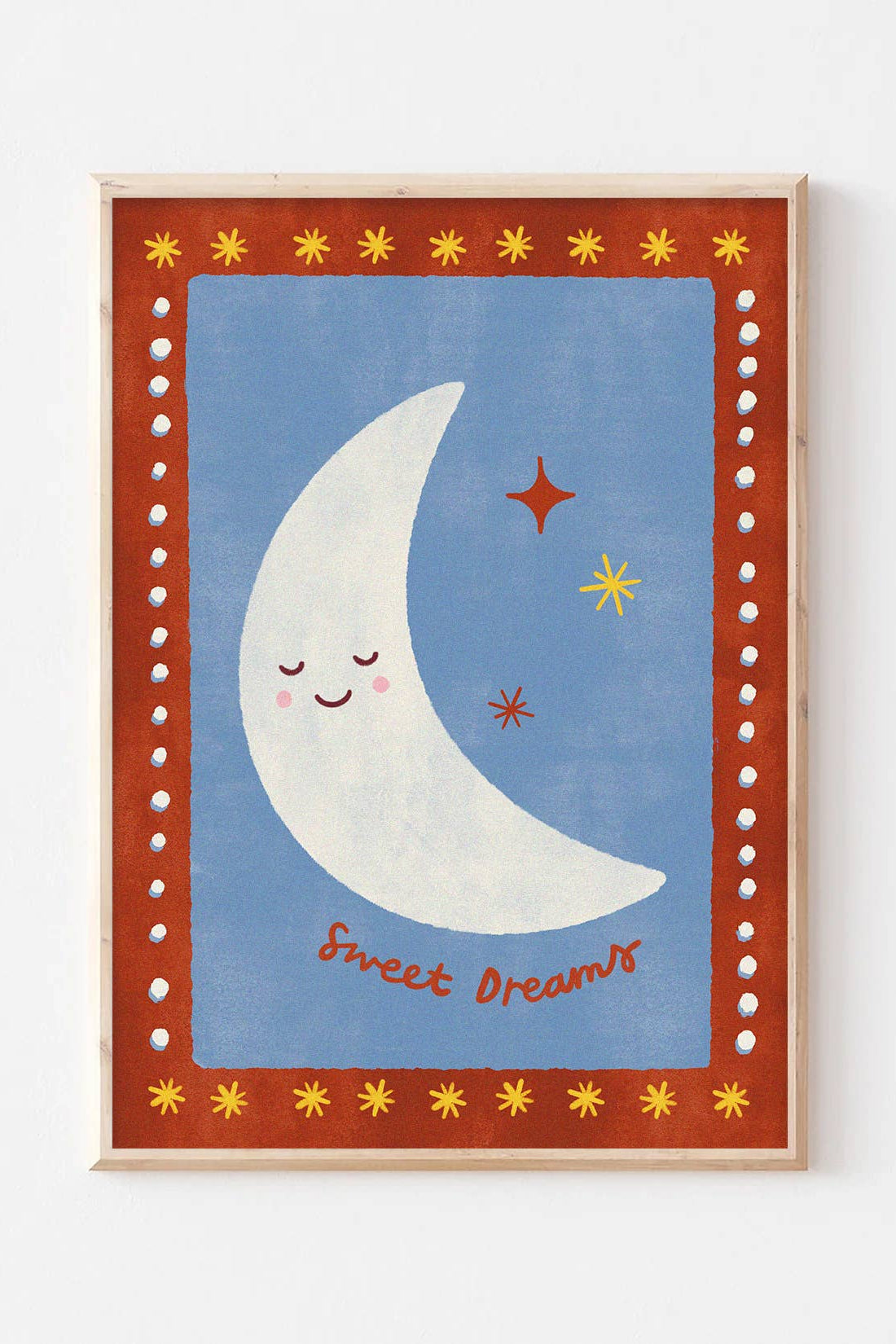 Lauren Sissons Studio - Sweet Dreams Moon A4 Wall Art Print