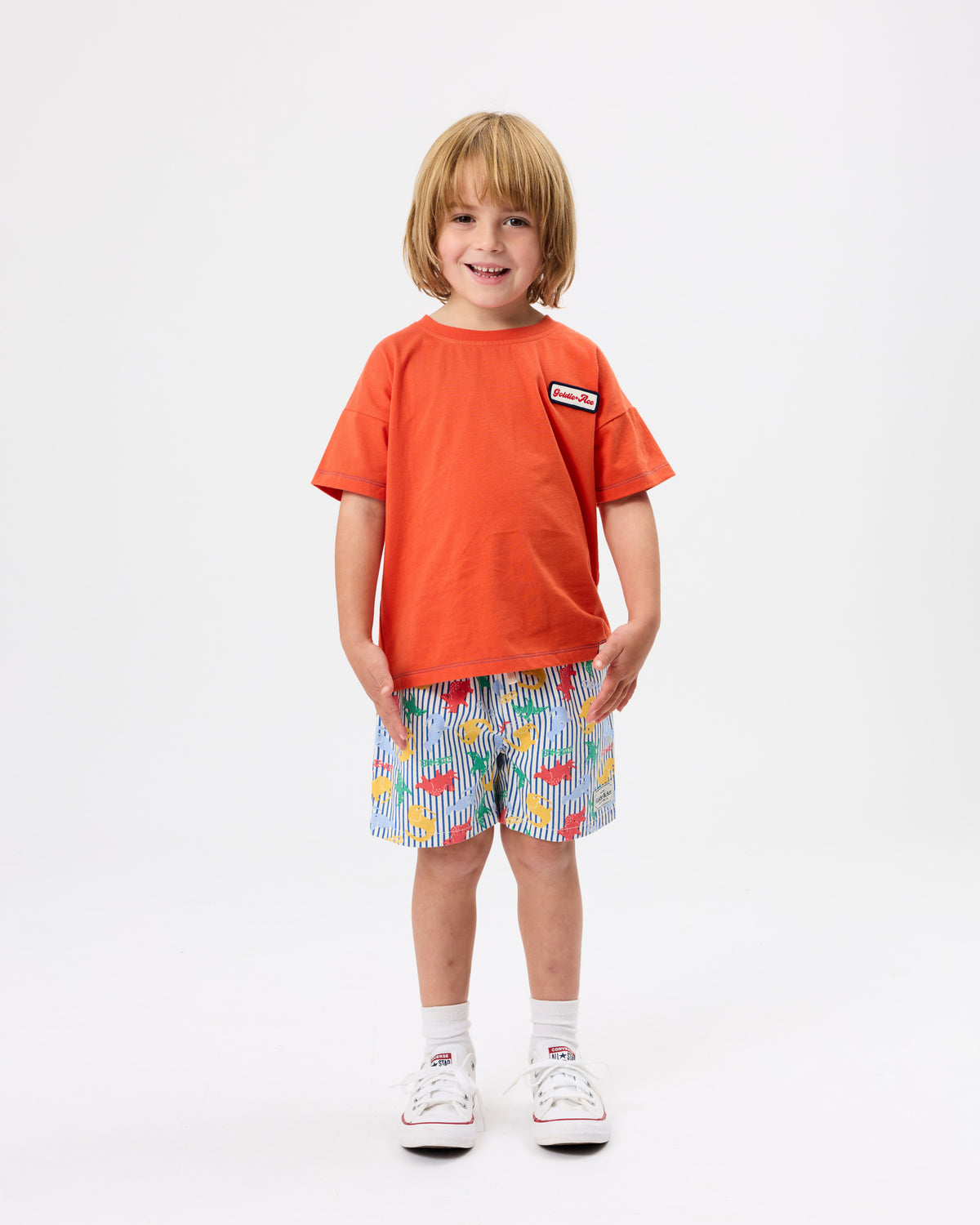 Goldie + Ace - Contrast Stitch T-Shirt Red
