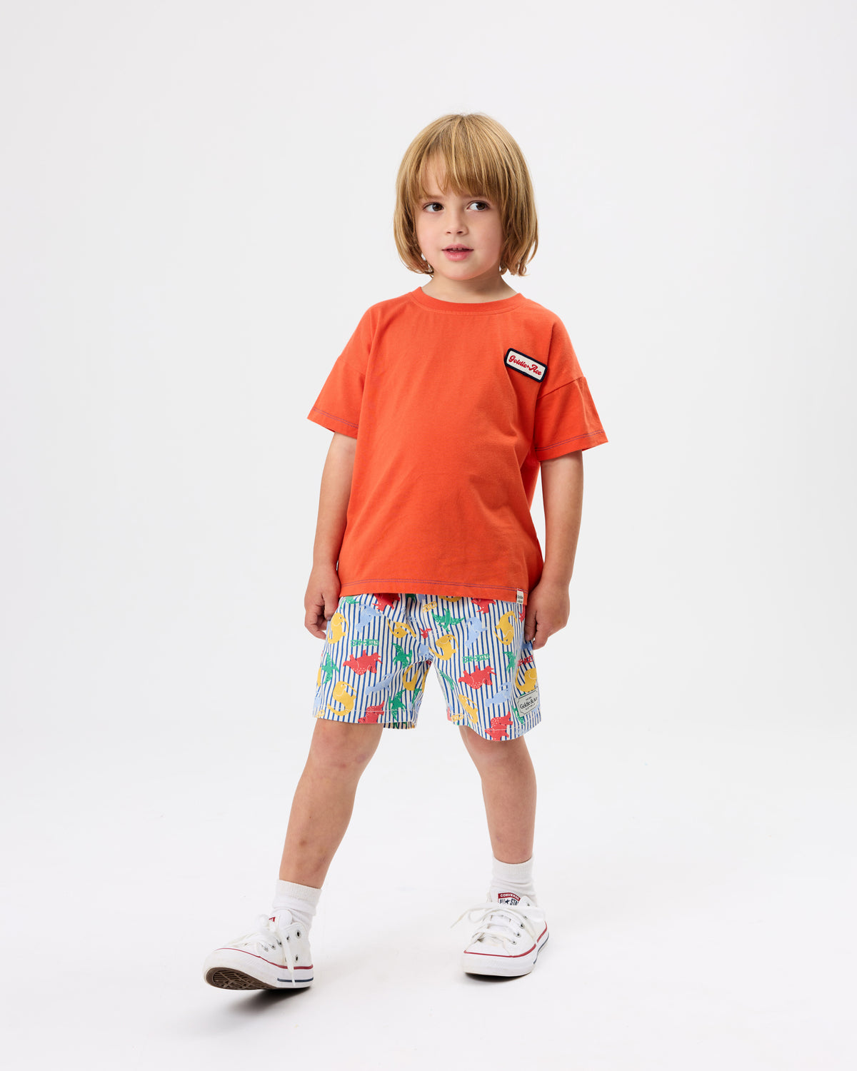 Goldie + Ace - Contrast Stitch T-Shirt Red