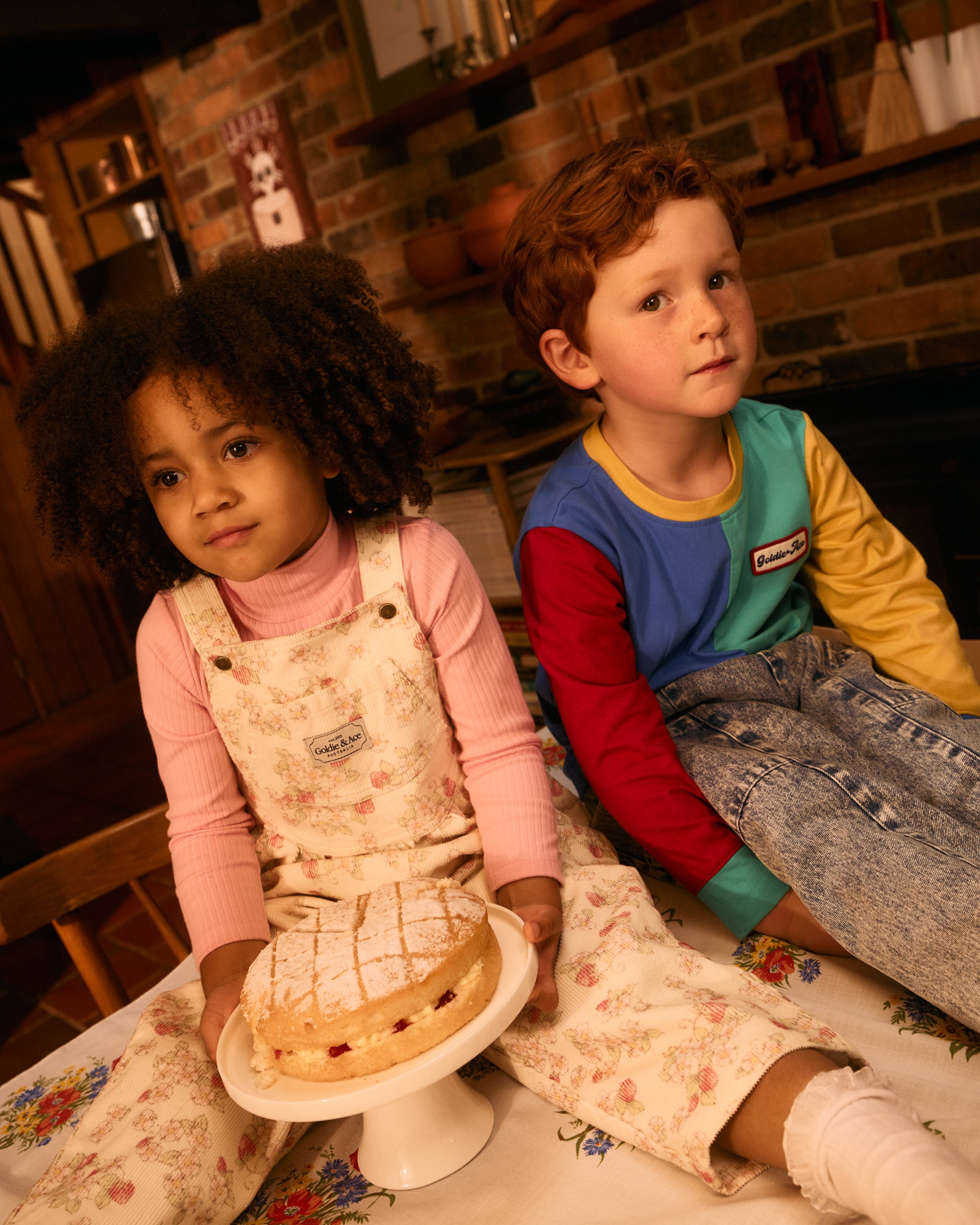 Goldie + Ace - Strawberry Fields Goldie Vintage Overalls - Size 1