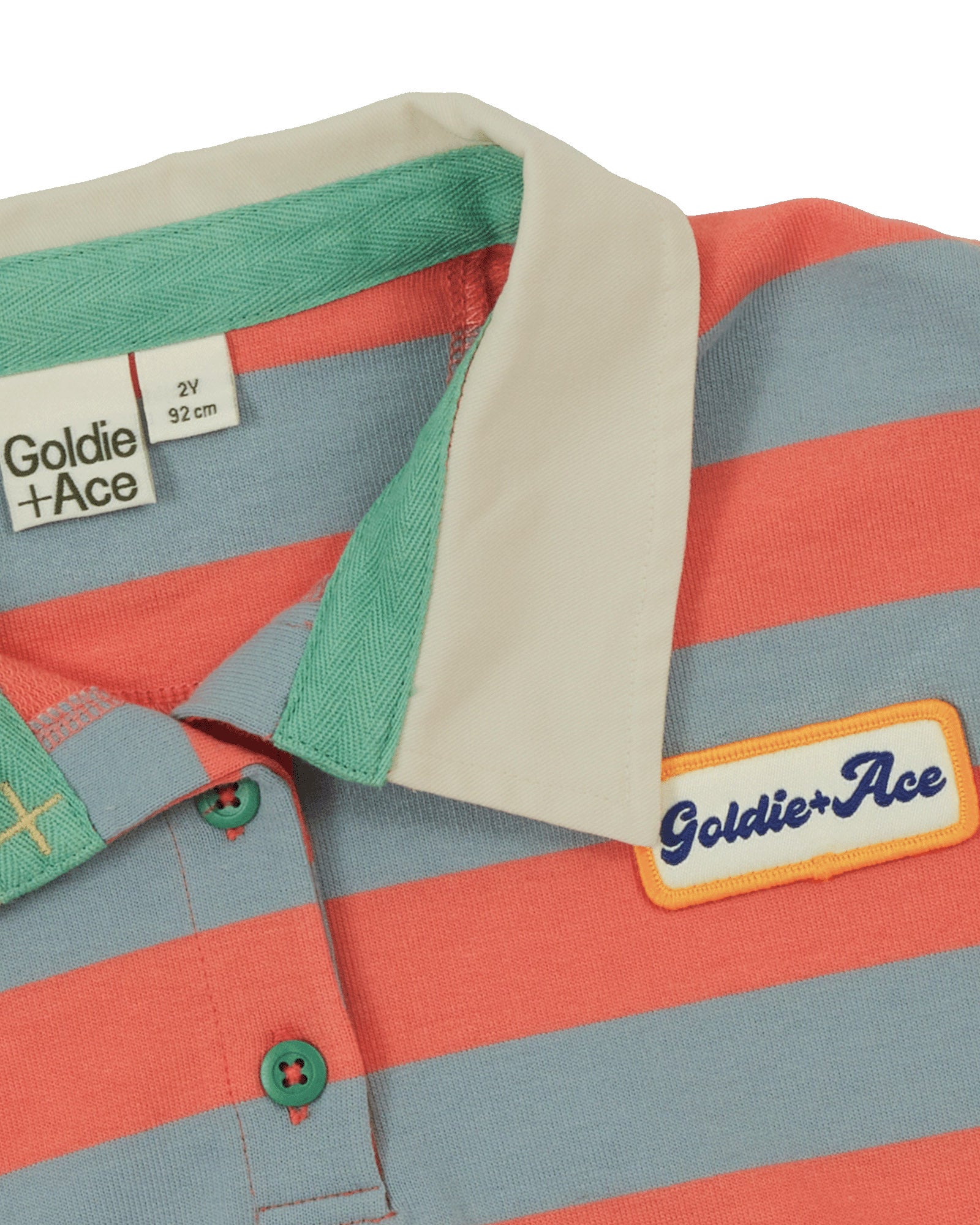 Goldie + Ace - Rugby Stripe Terry Sweat Top Orange - Size 5