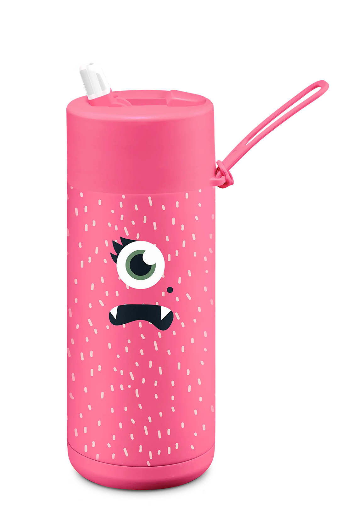 Front of pink frankster Piper