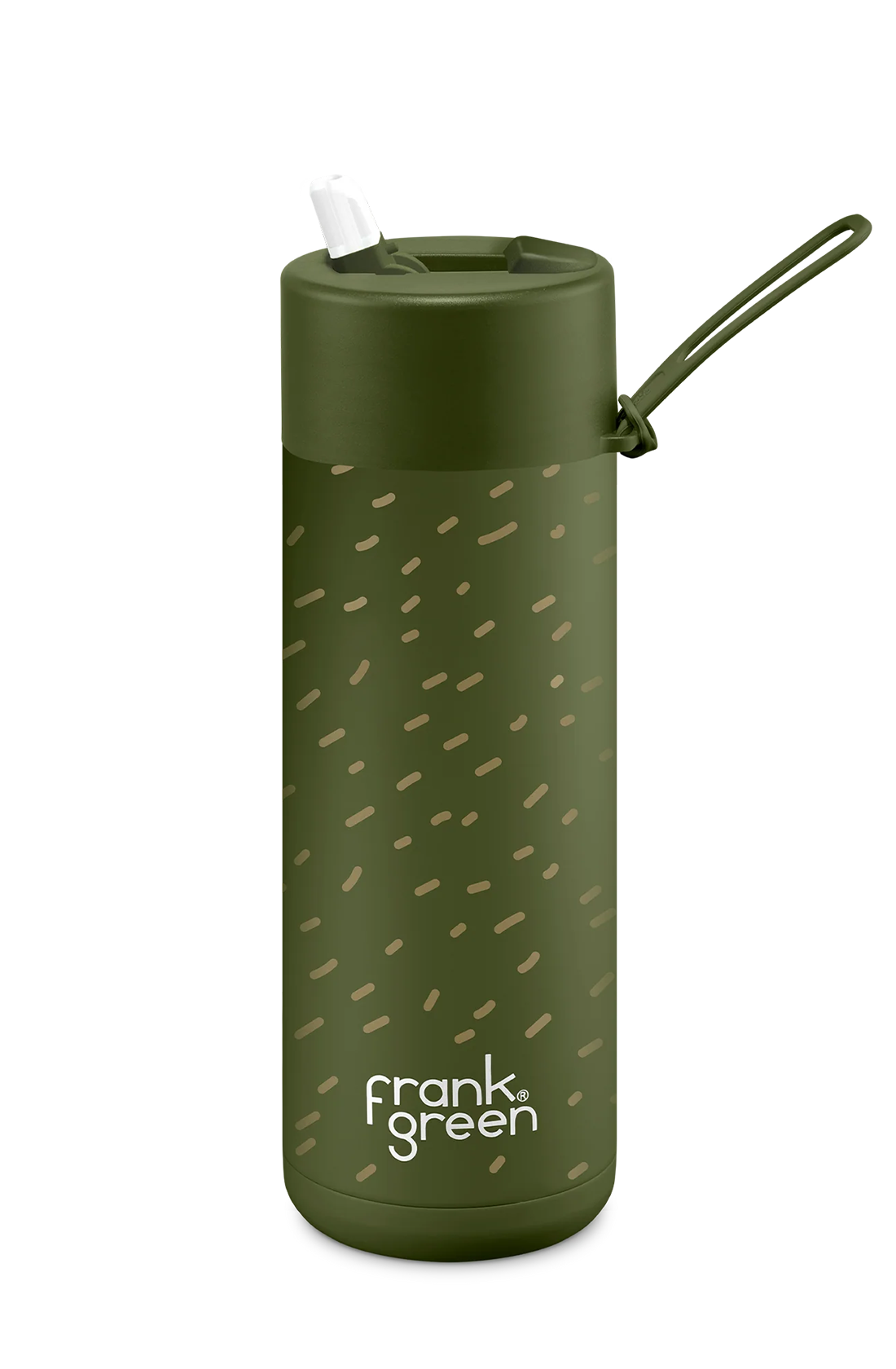 Back of khaki frankster bottle.