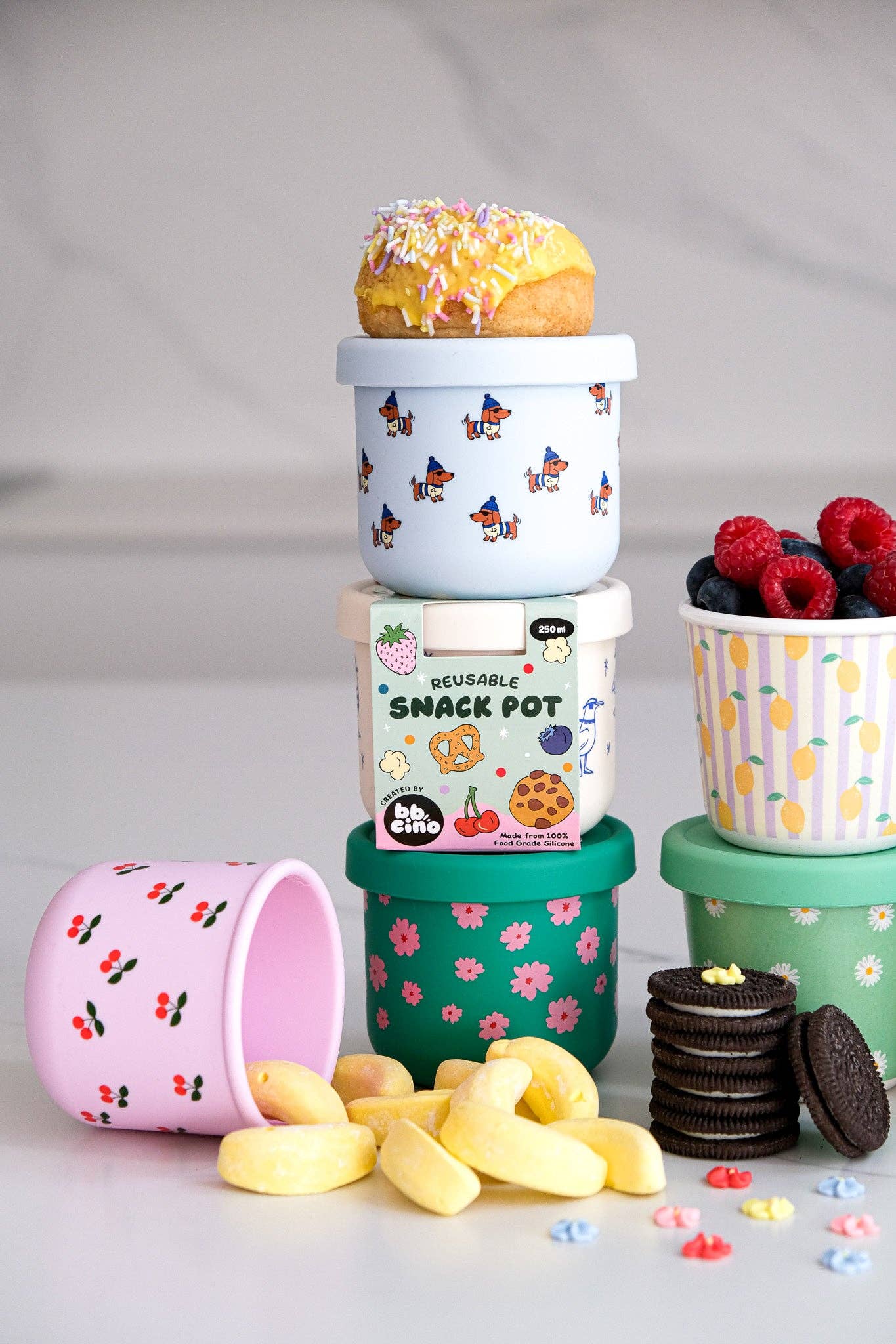 BBcino - Reusable Snack Pot 250ml Ditsy