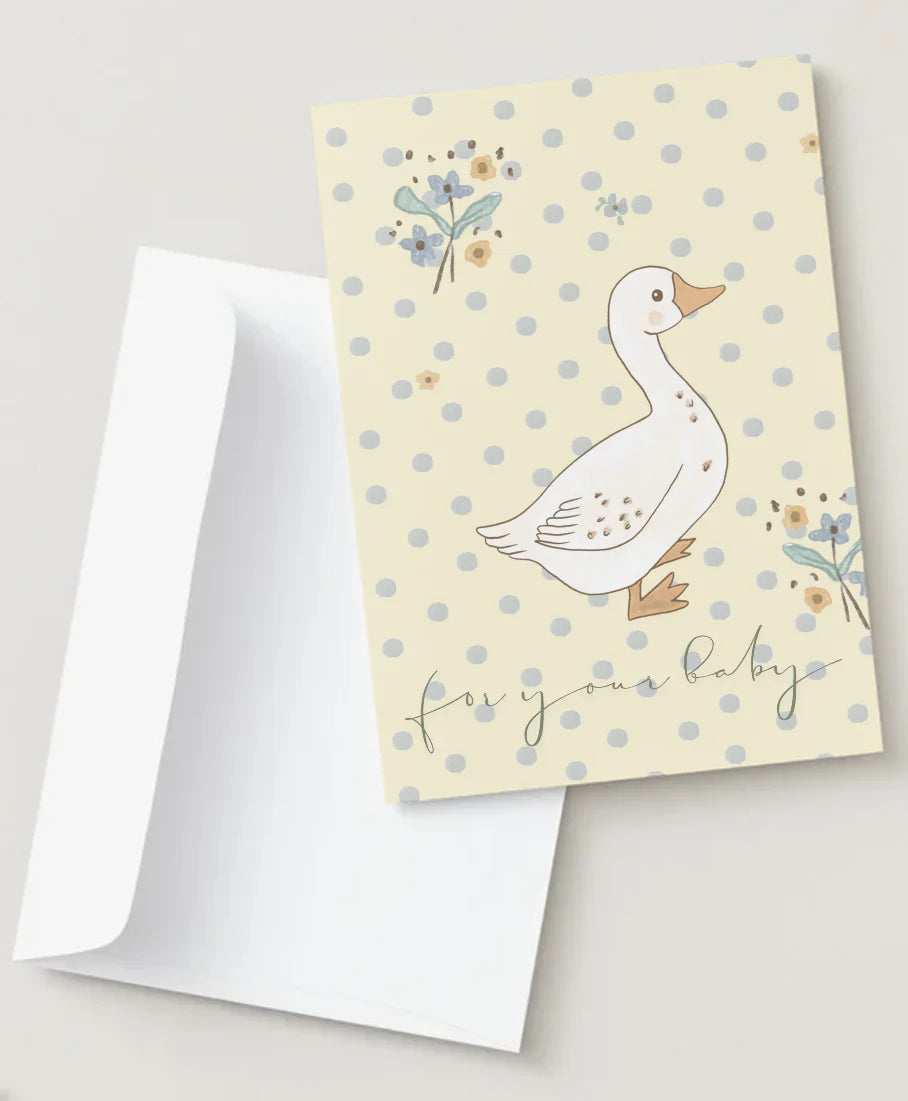 The Name Nest - French Goose Baby Card