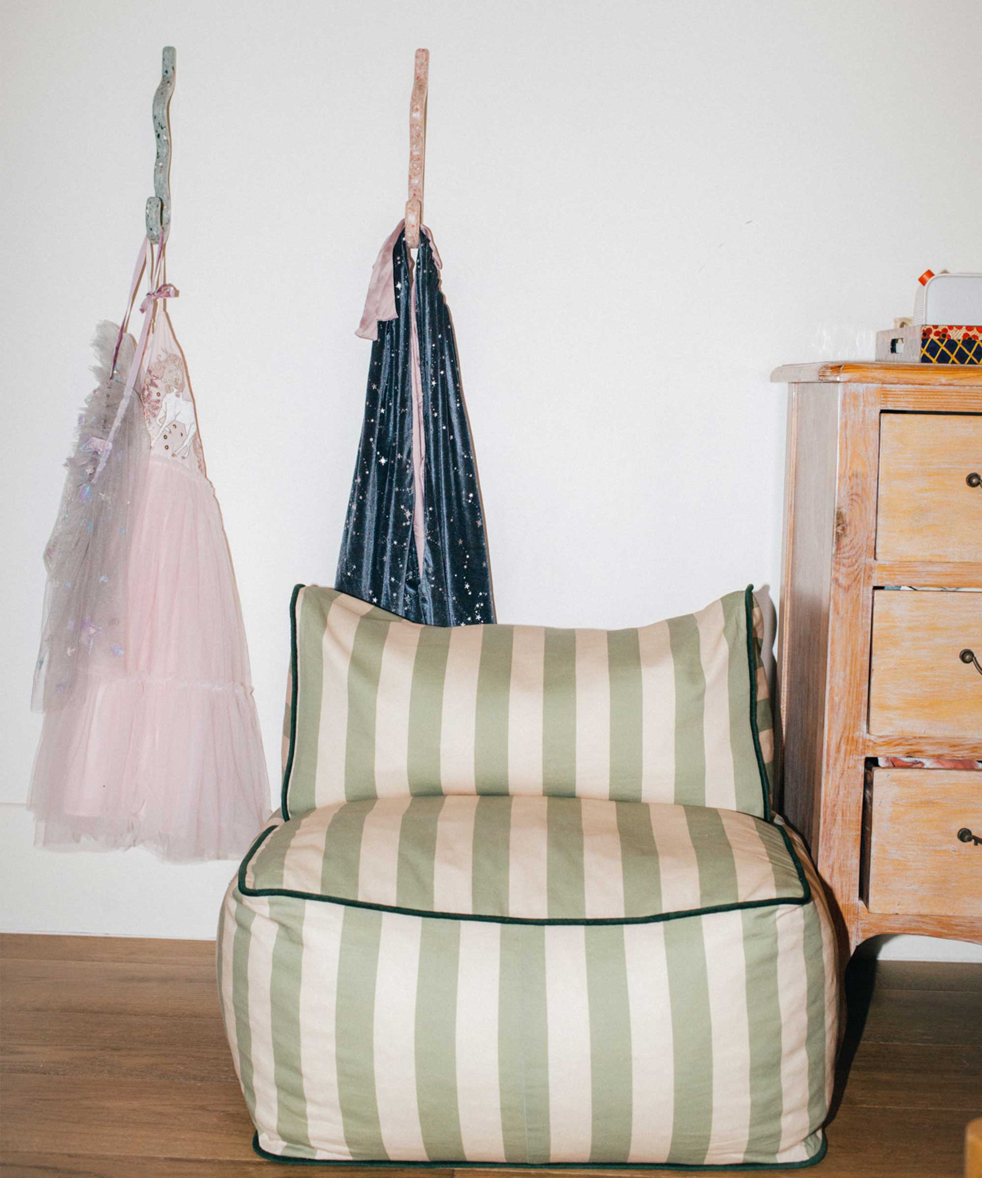 Philé - Striped Toddler Lounger Green