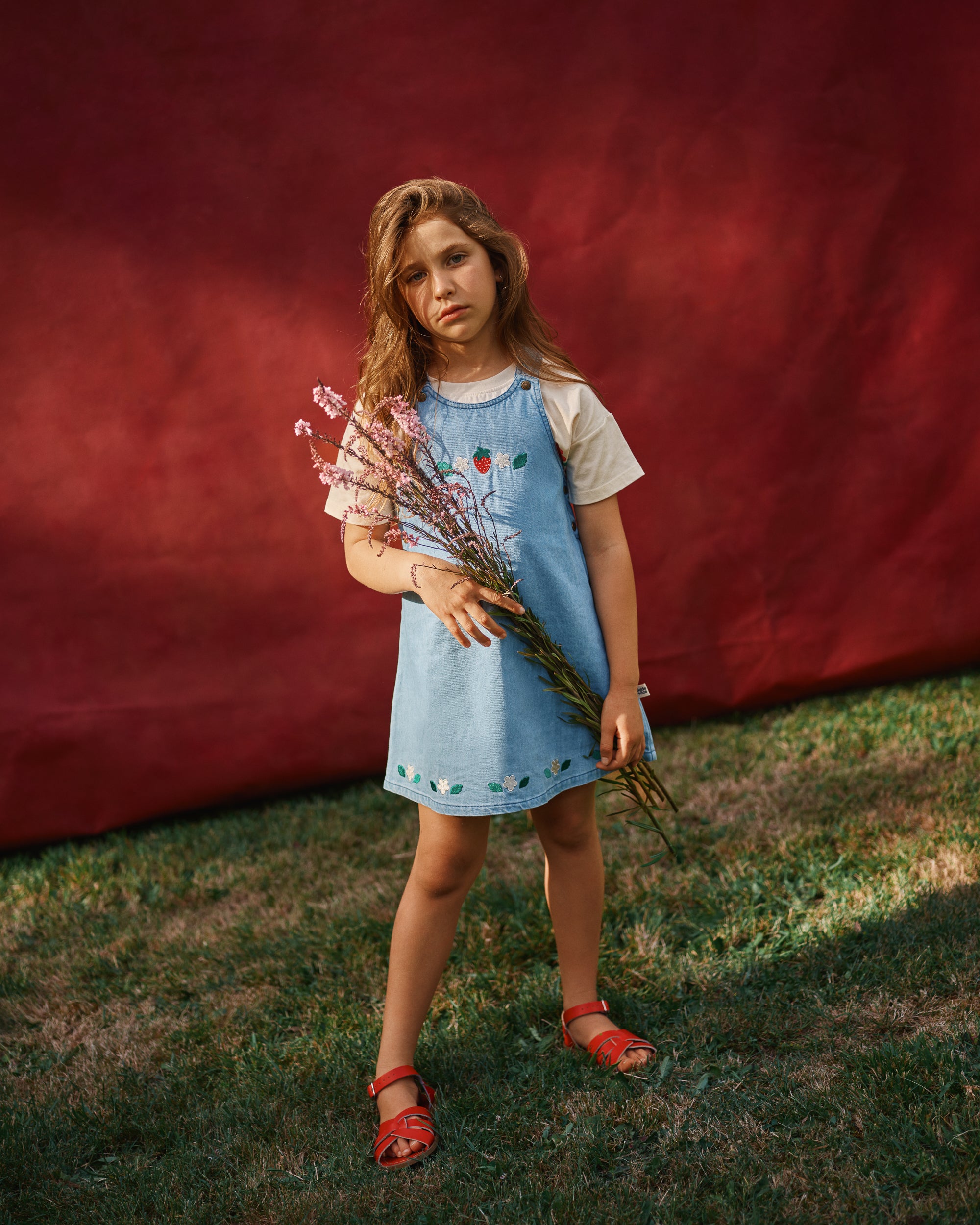 Goldie + Ace - Wild Strawberry Pinafore Dress