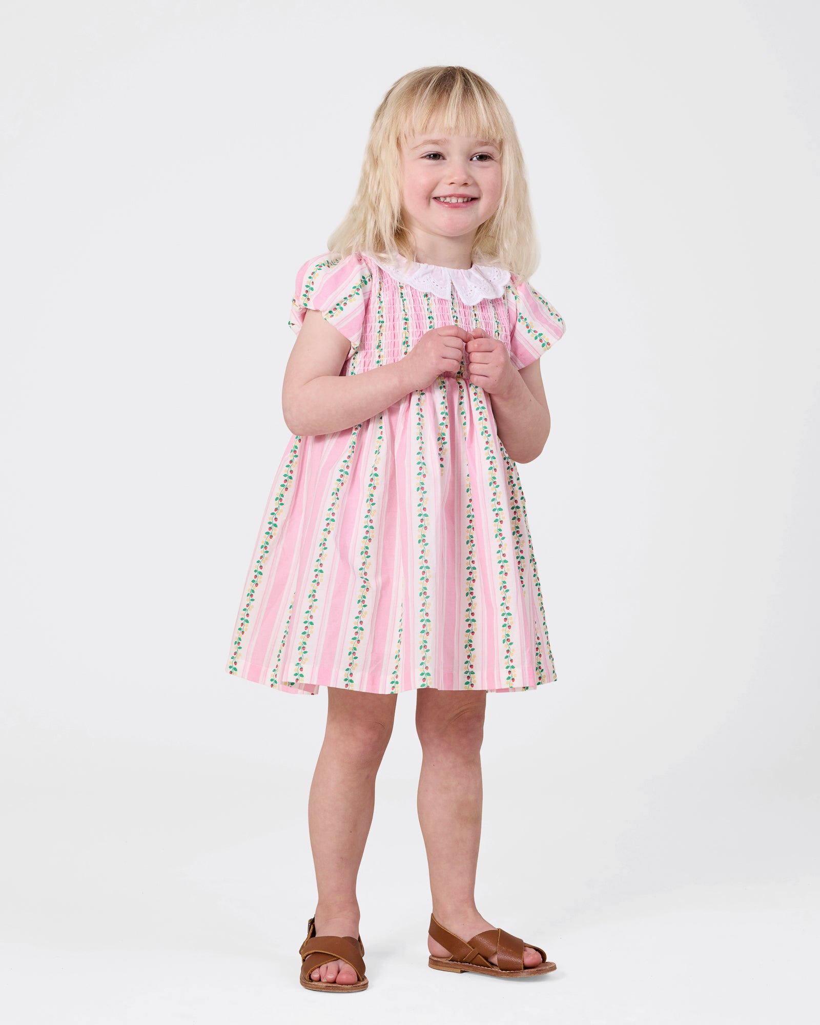 Goldie + Ace - Antique Stripe Strawberry Flo Smocked Dress