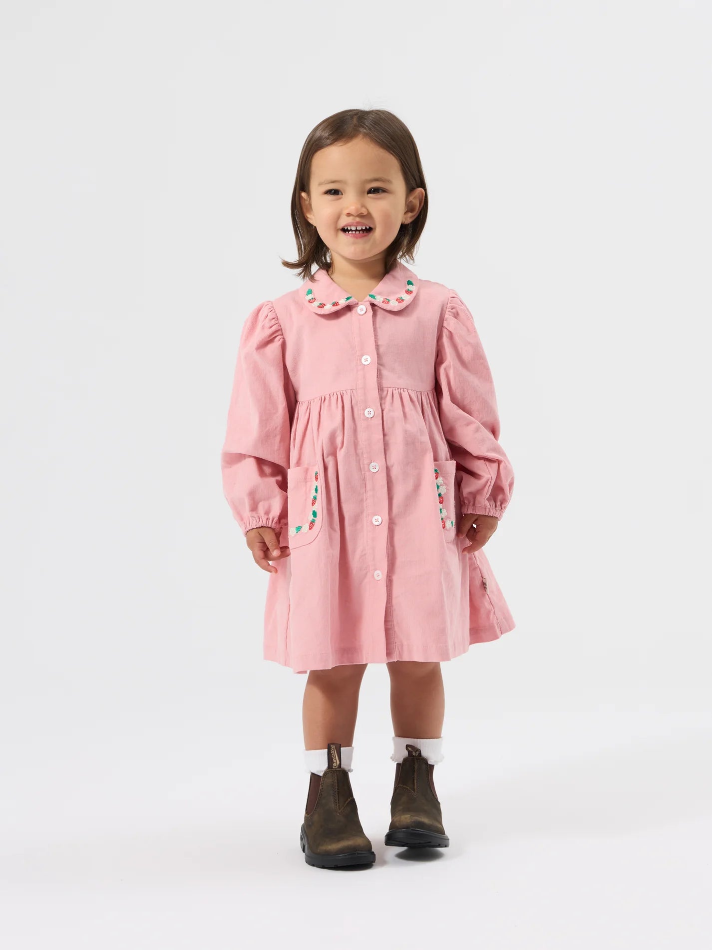 Goldie + Ace - Wild Strawberry Corduroy Collar Dress