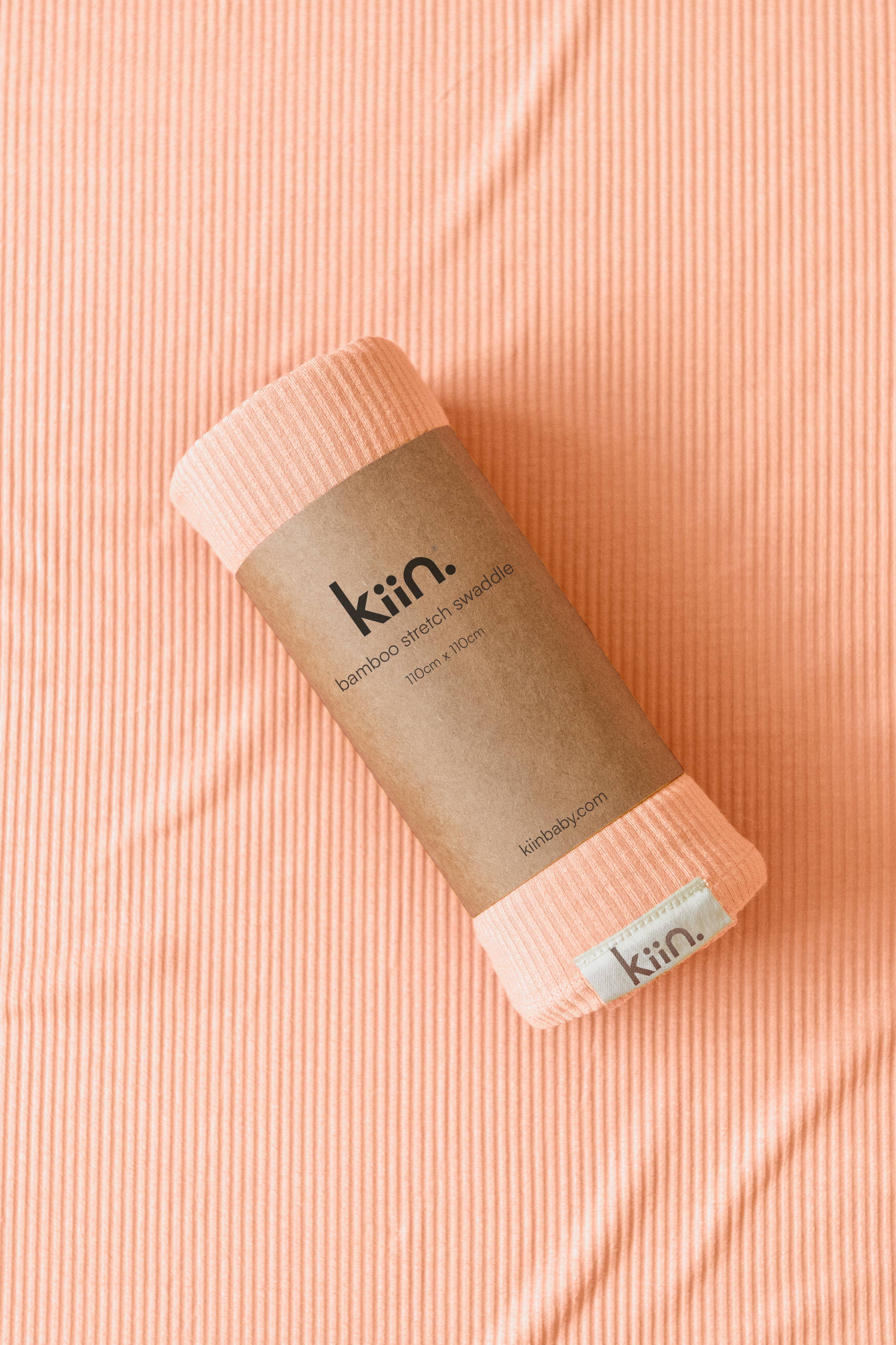 Kiin Baby - Bamboo Stretch Swaddle Peach Sunset