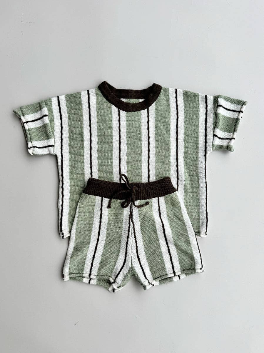 Freckles the Label - Retro Stripe Knit Set Wildwood