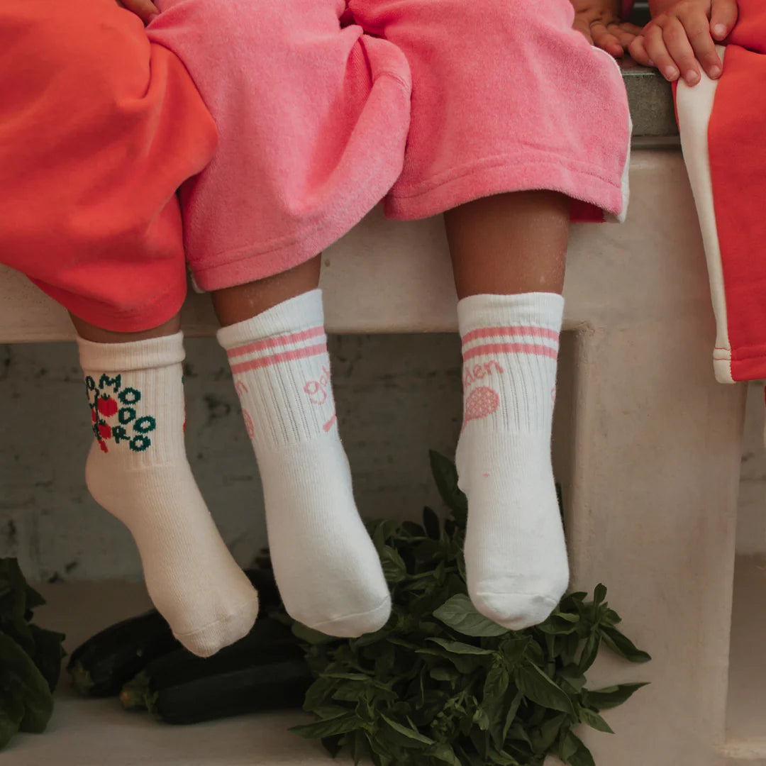 Golden Children ~ Retro Girl Socks Vanilla / Bubblegum