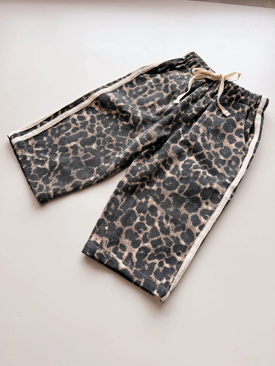 Freckles the Label - Denim Track Pants Leopard Racer