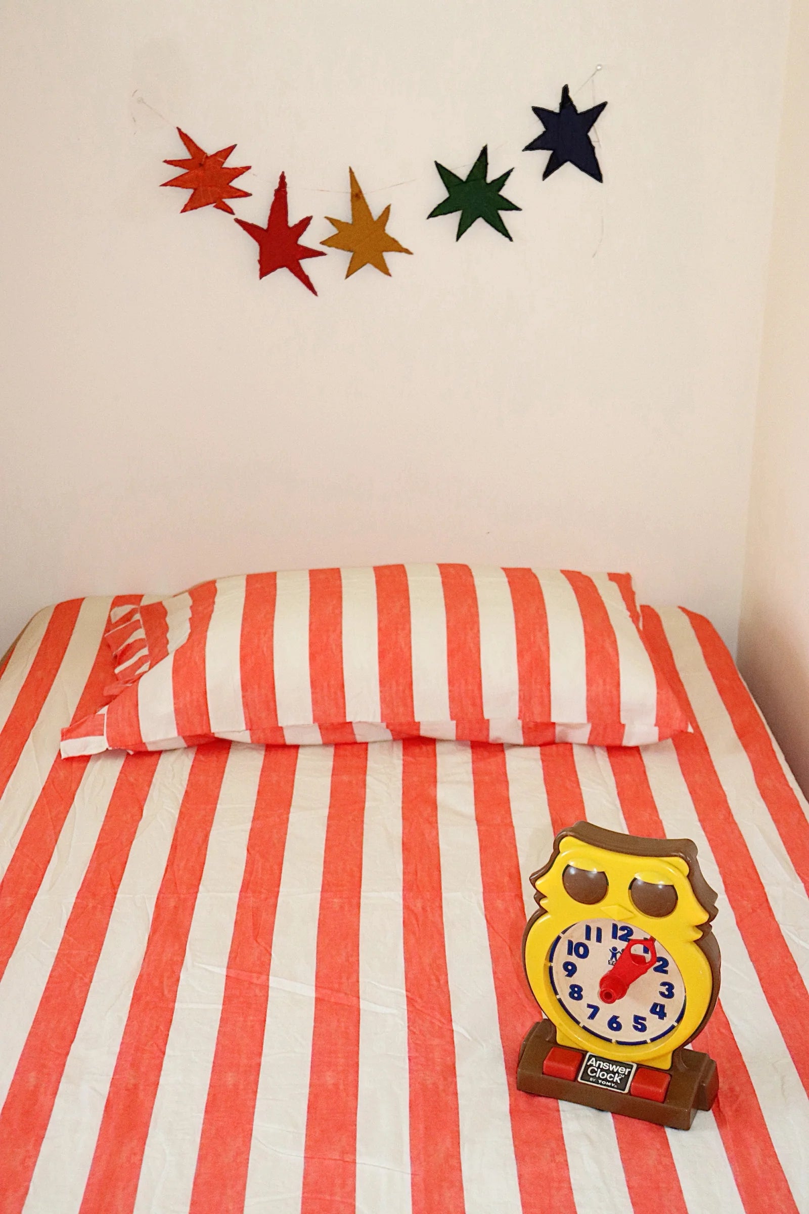 PRE-ORDER Play Linen - Cherry Stripe Fitted Sheet Cot