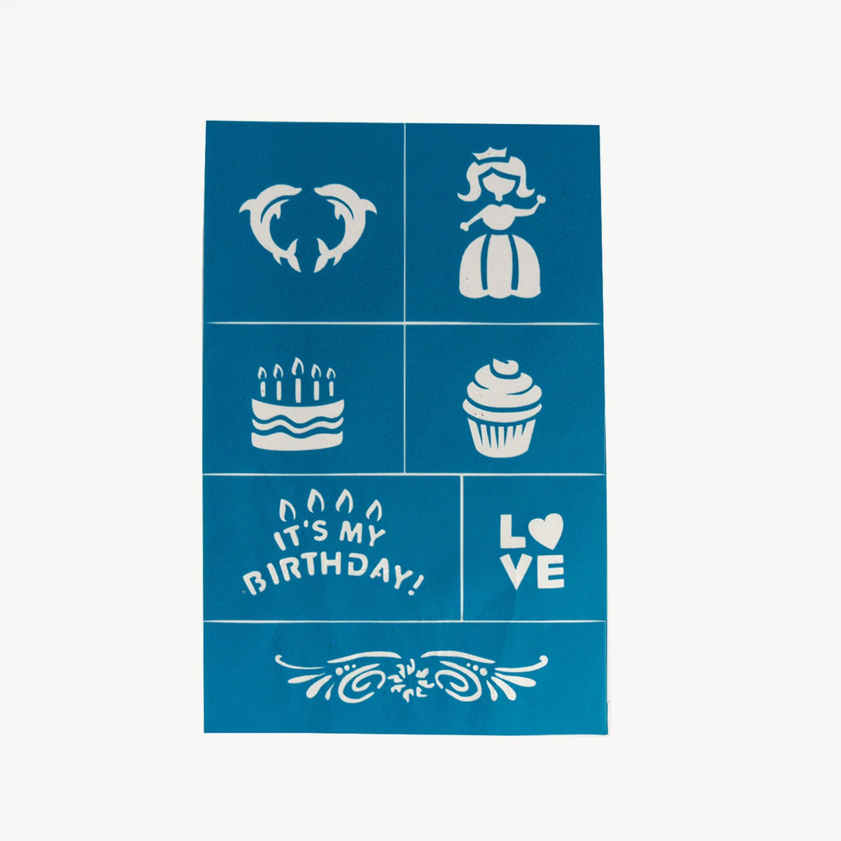 Oh Flossy Reusable Adhesive Face Paint Stencils - Teal