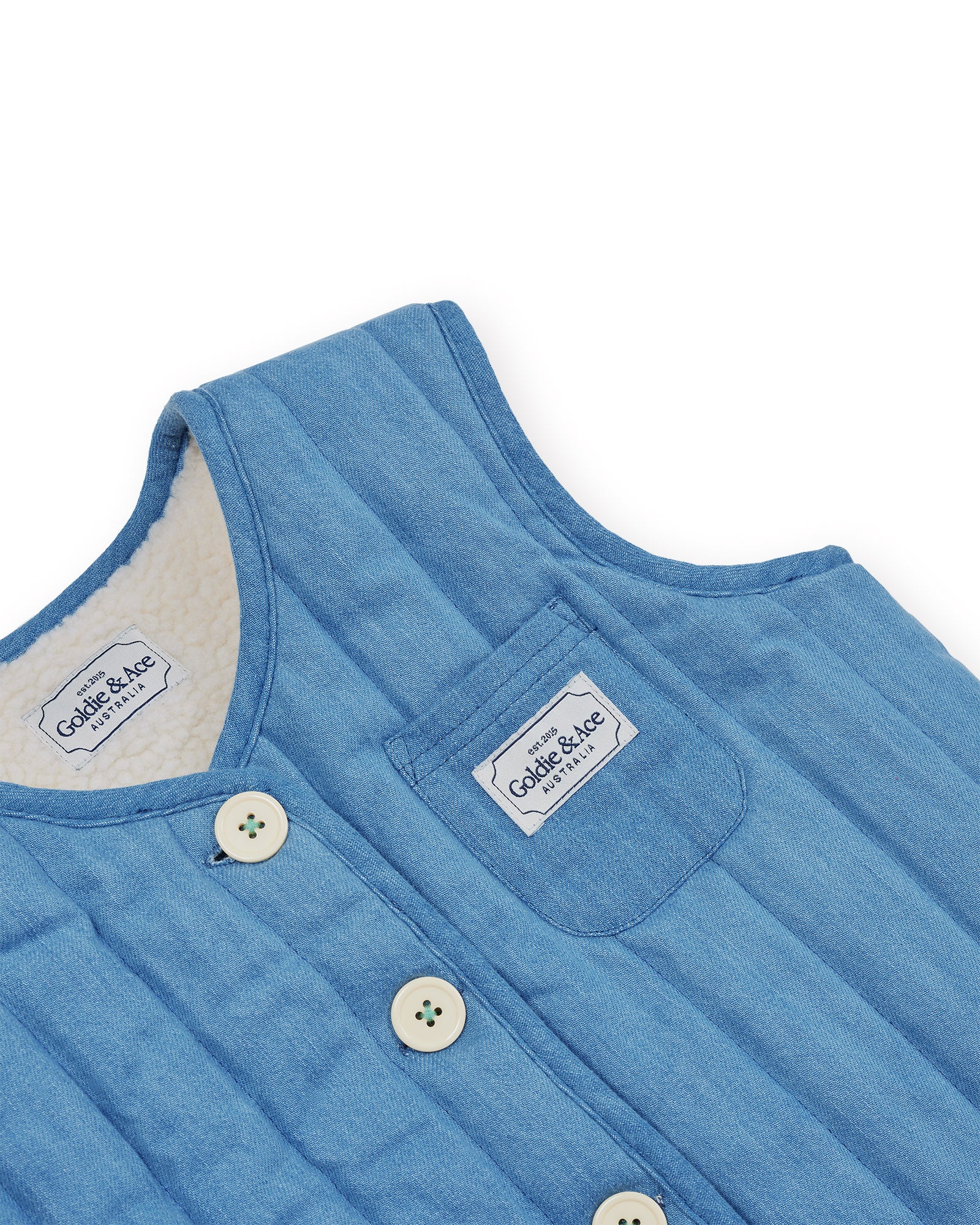 Goldie + Ace - Reversible Chambray Button Vest