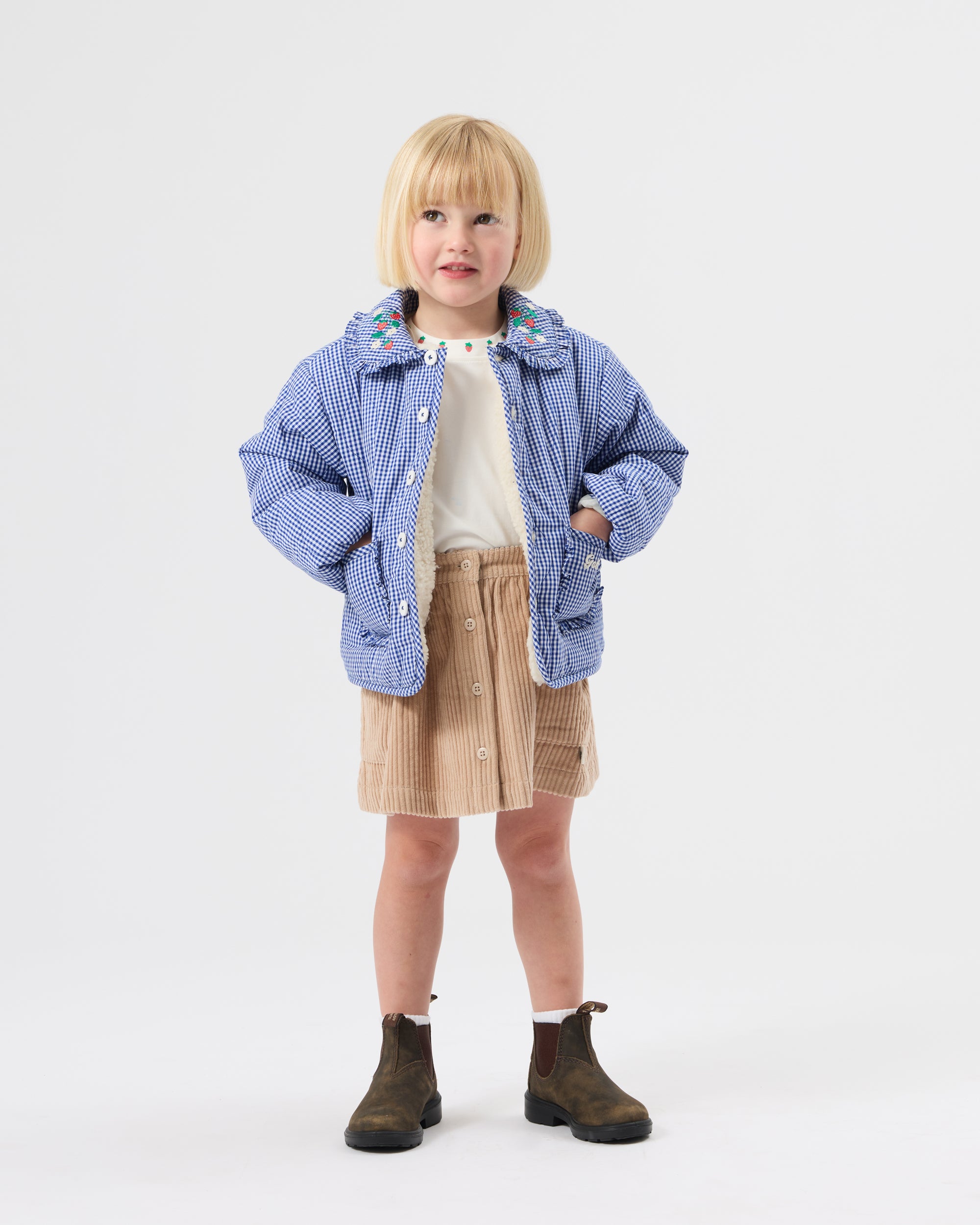 Goldie + Ace - Wild Strawberry Gingham Padded Jacket