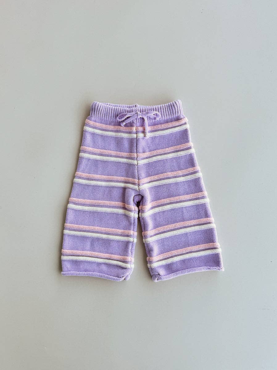 Freckles The Label - Raised Stripe Knit Set Aster/Sweetpea/Snow