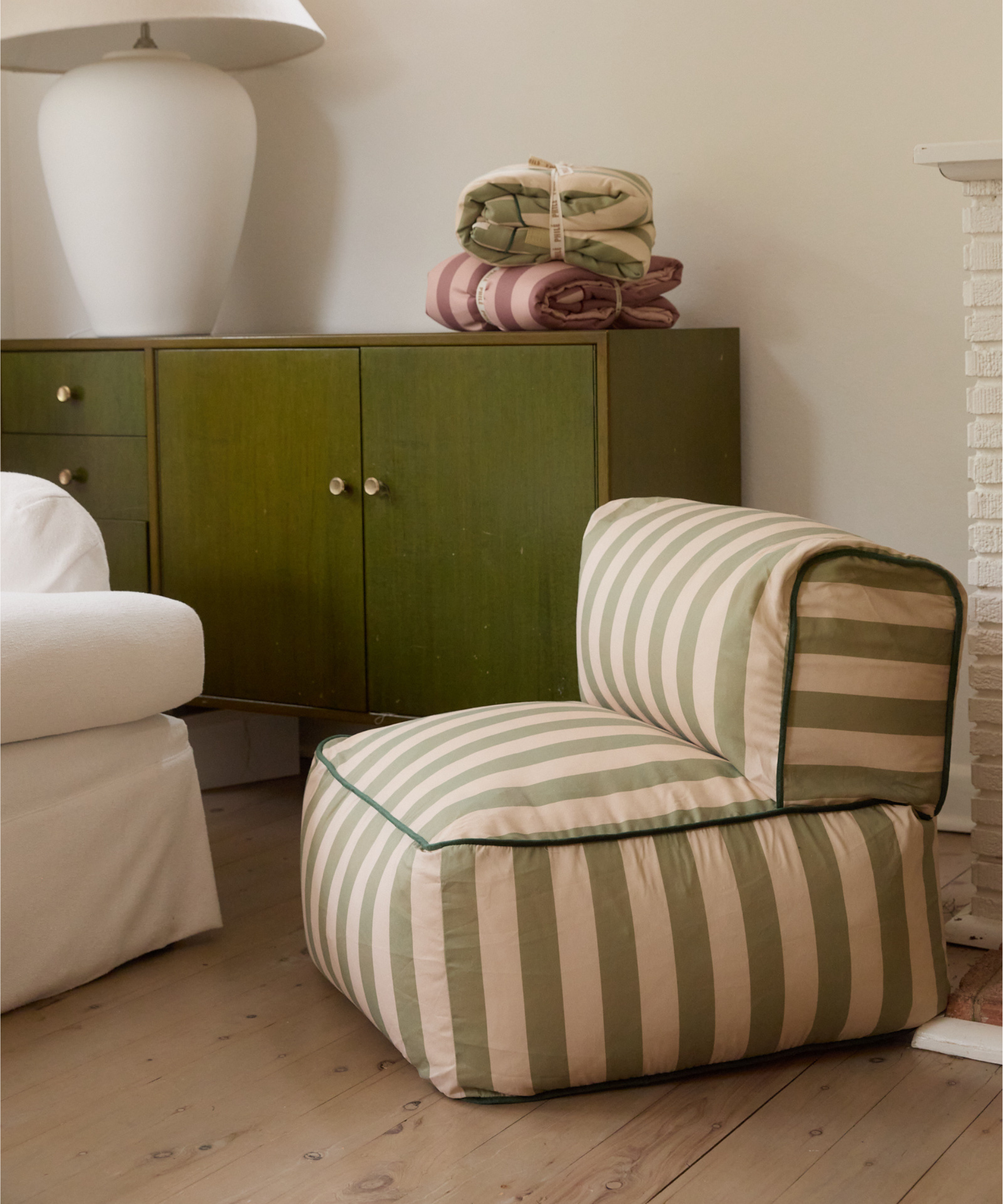 Philé - Striped Toddler Lounger Green