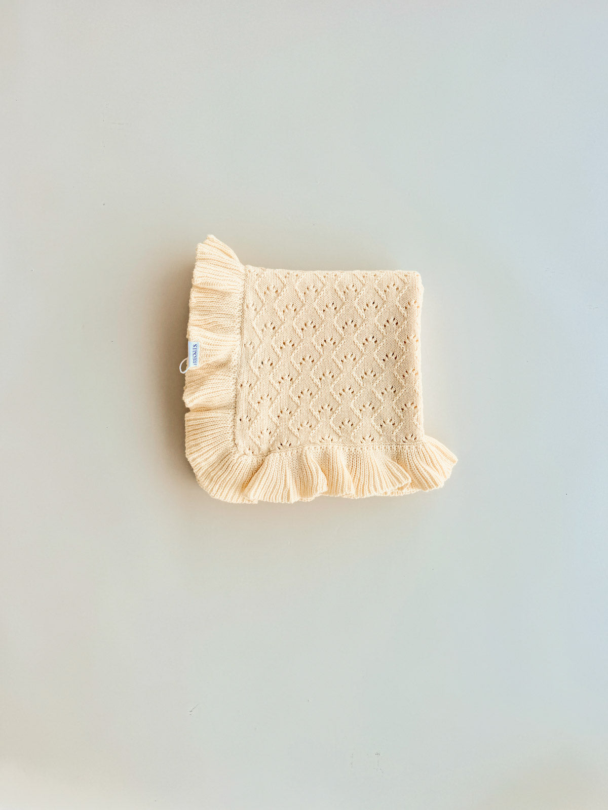 Freckles the Label Mila Pointelle Frill Blanket Butter
