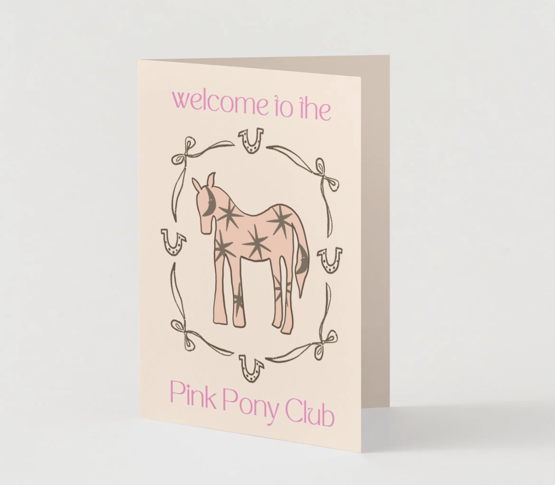The Name Nest - Welcome to the Pink Pony Club Card
