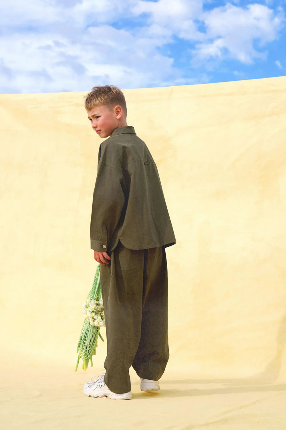 Little The Label - Dusty Drop Crotch Pant Khaki
