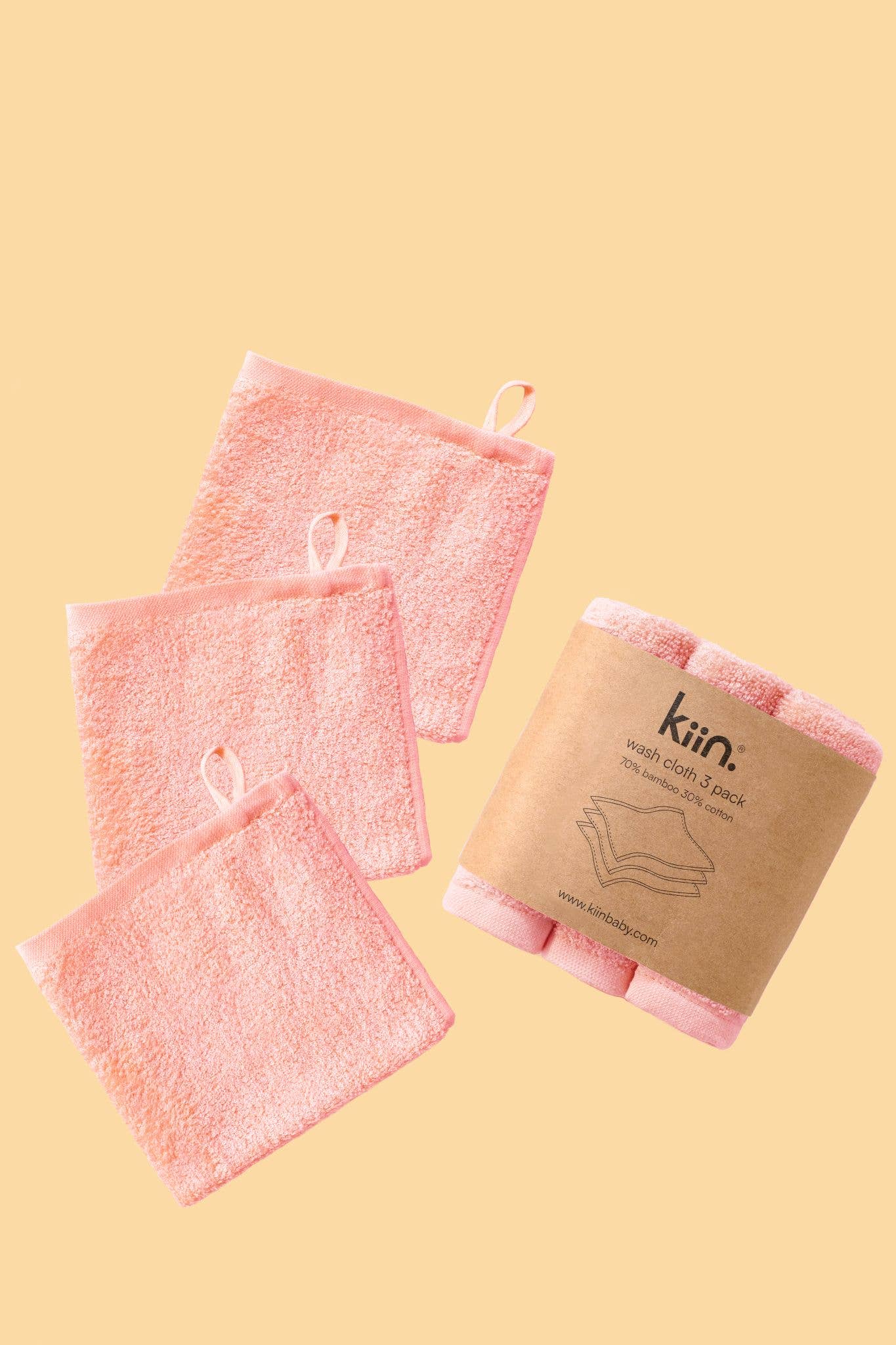 Kiin Baby - Wash Cloths 3 Pack Peony
