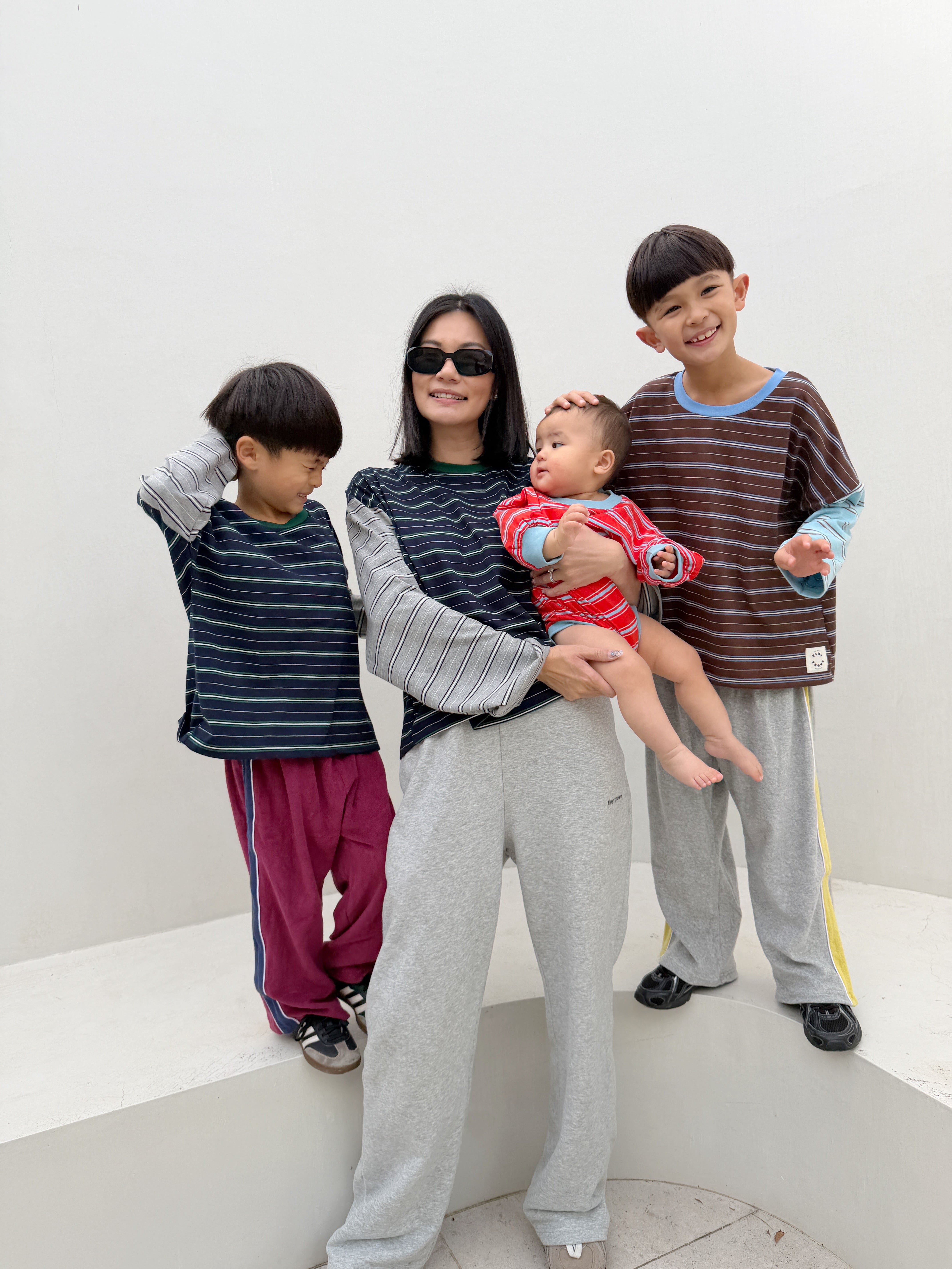 Tiny Trove - Rowan Stripe Cotton Long Sleeve Tee Cocoa/Blue